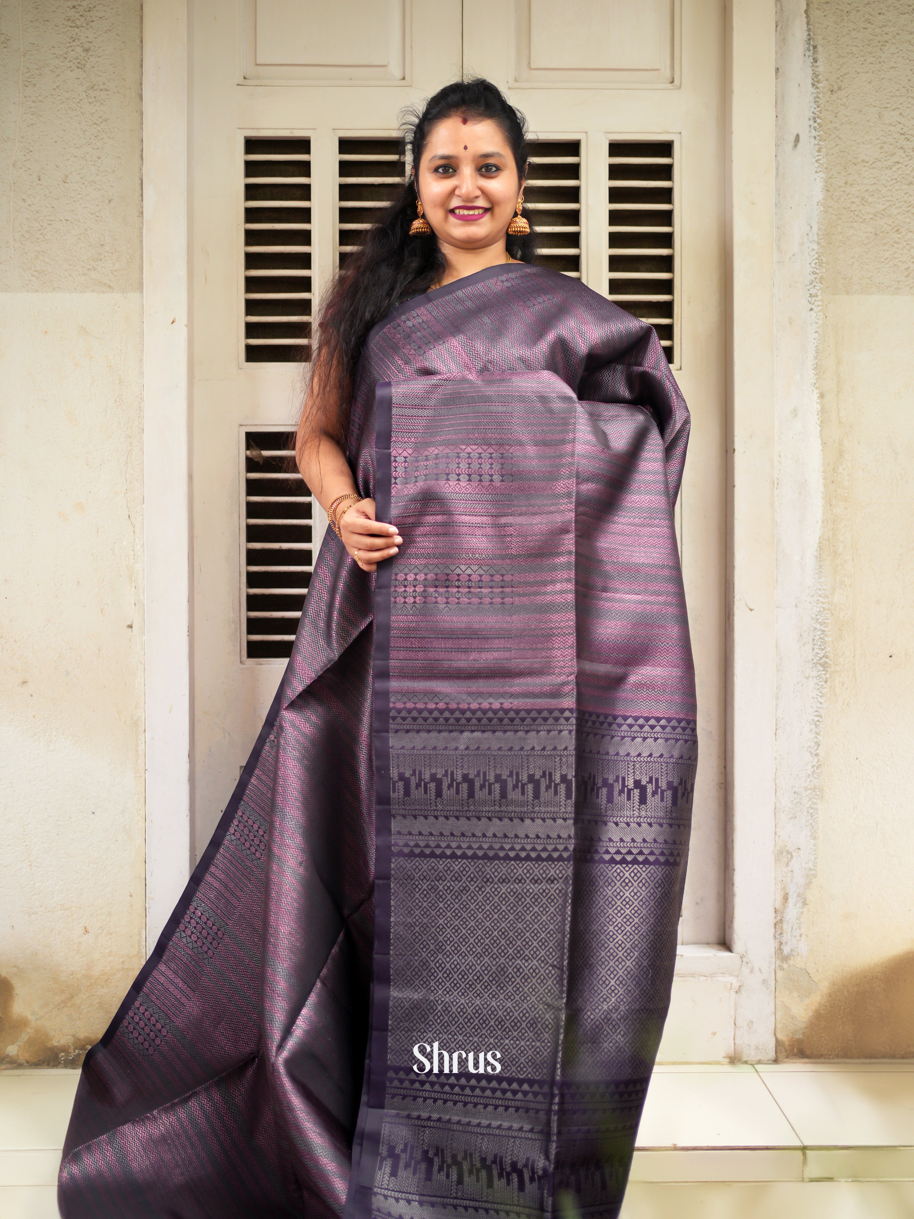 Purple & Violet - Soft Silk Saree - Shop on ShrusEternity.com