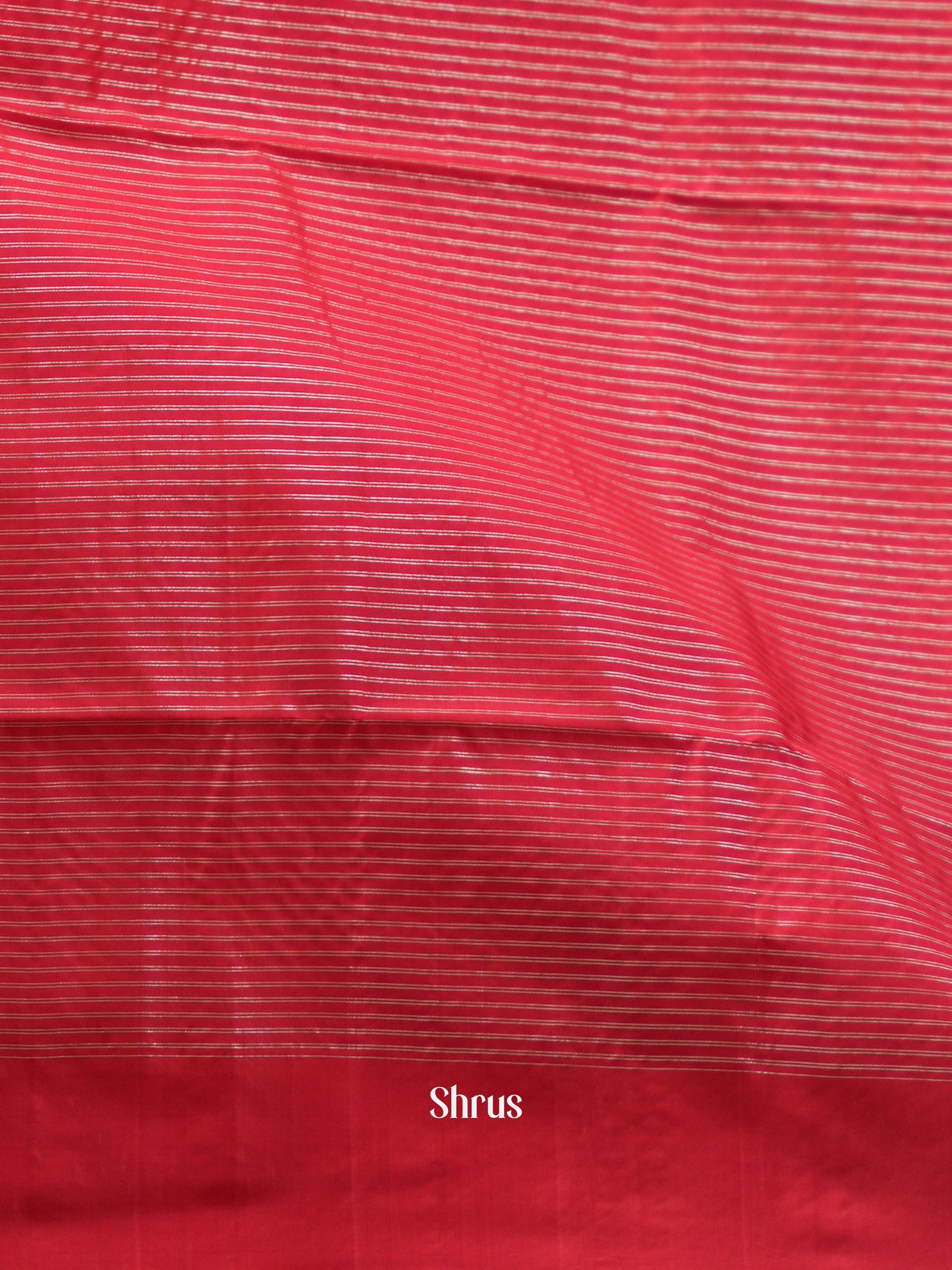 Mustard & Red - Soft Silk Saree - Shop on ShrusEternity.com