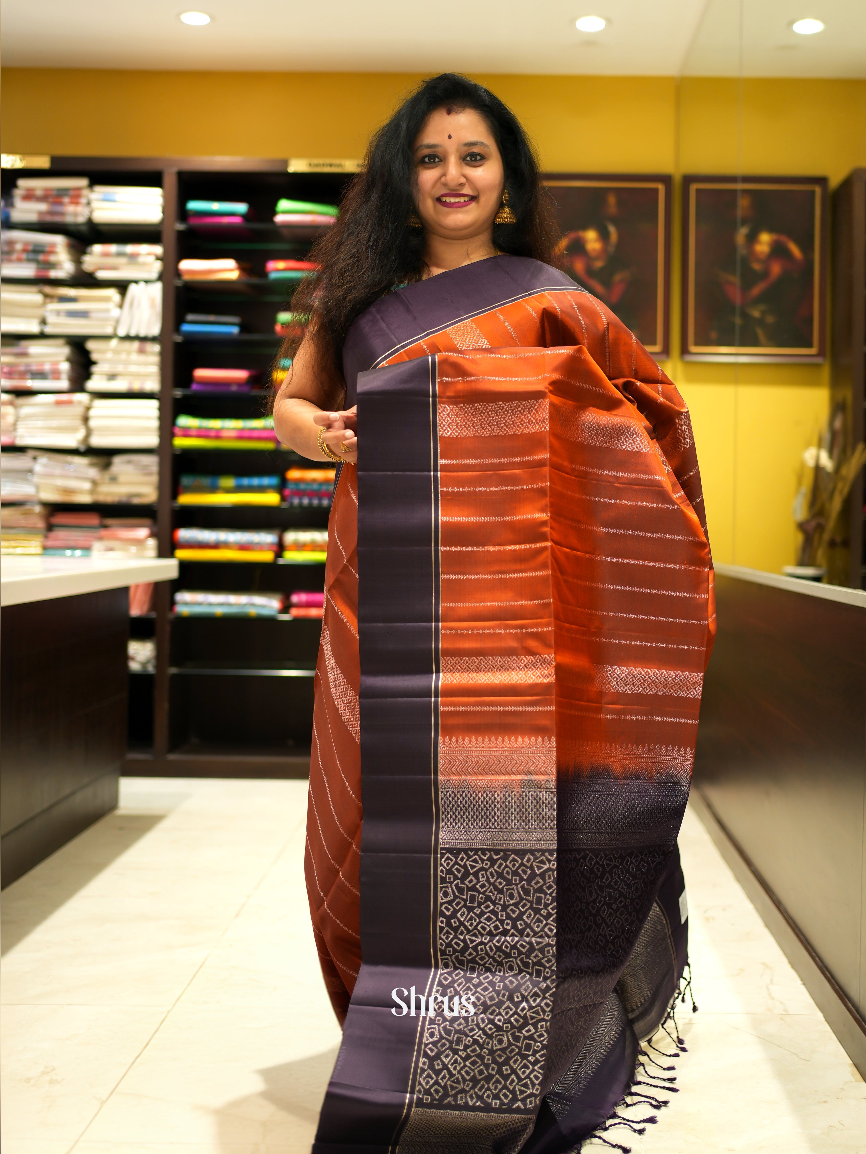 Brick & Violet - Soft Silk Saree - Shop on ShrusEternity.com