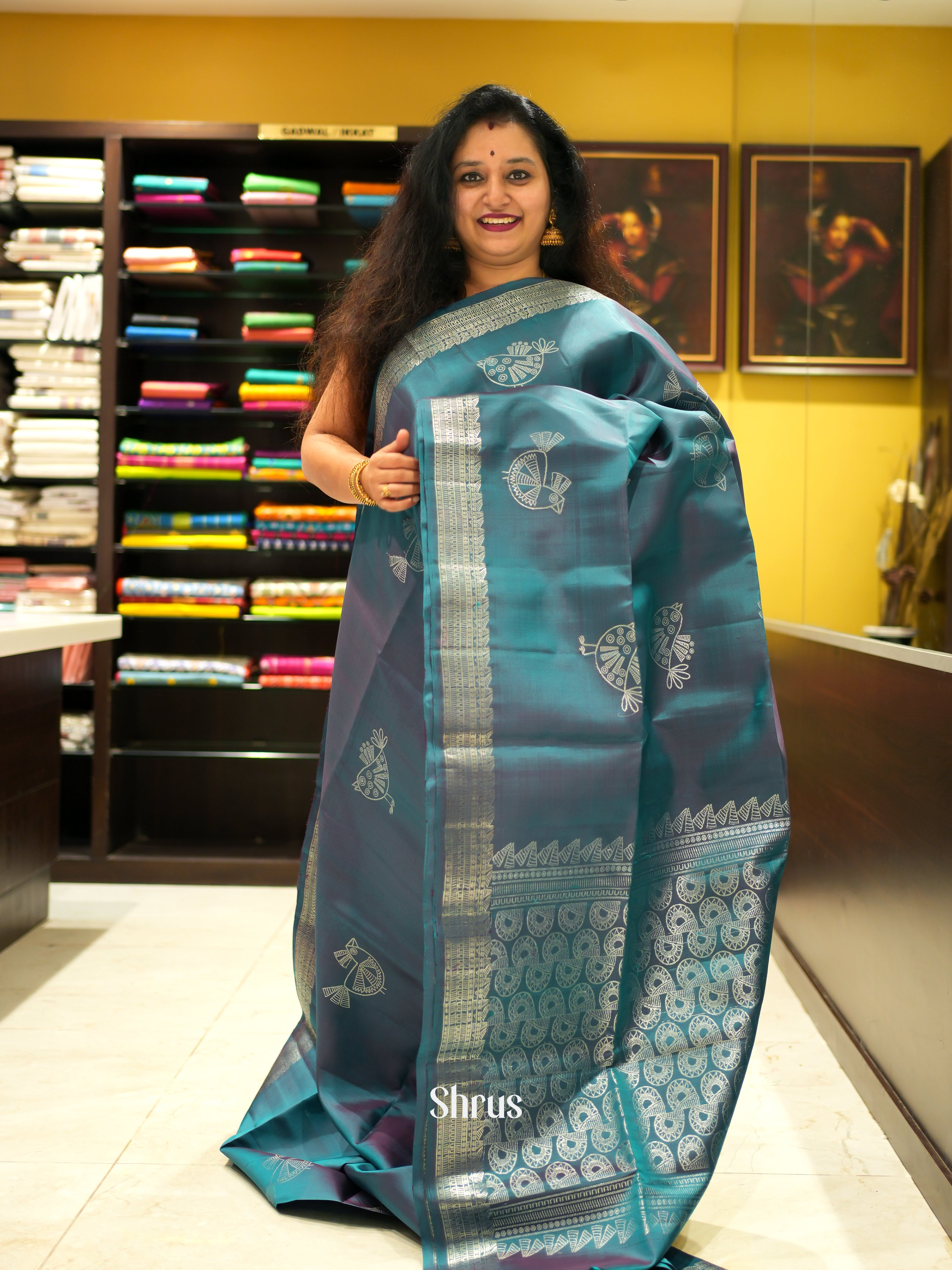 Blue(Single Tone)- Soft Silk Saree-1