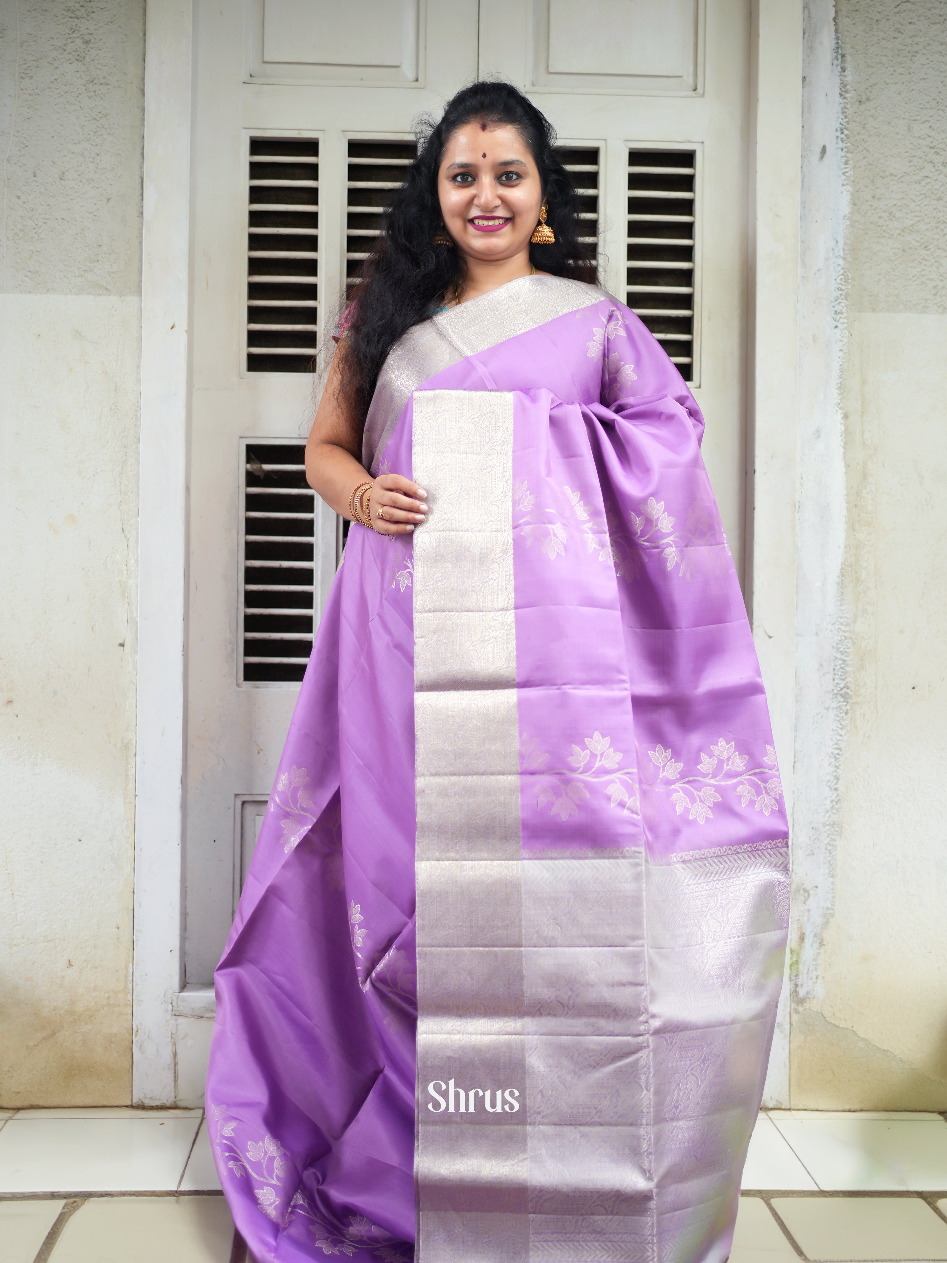 Purple & Lavender - Soft Silk Saree - Shop on ShrusEternity.com