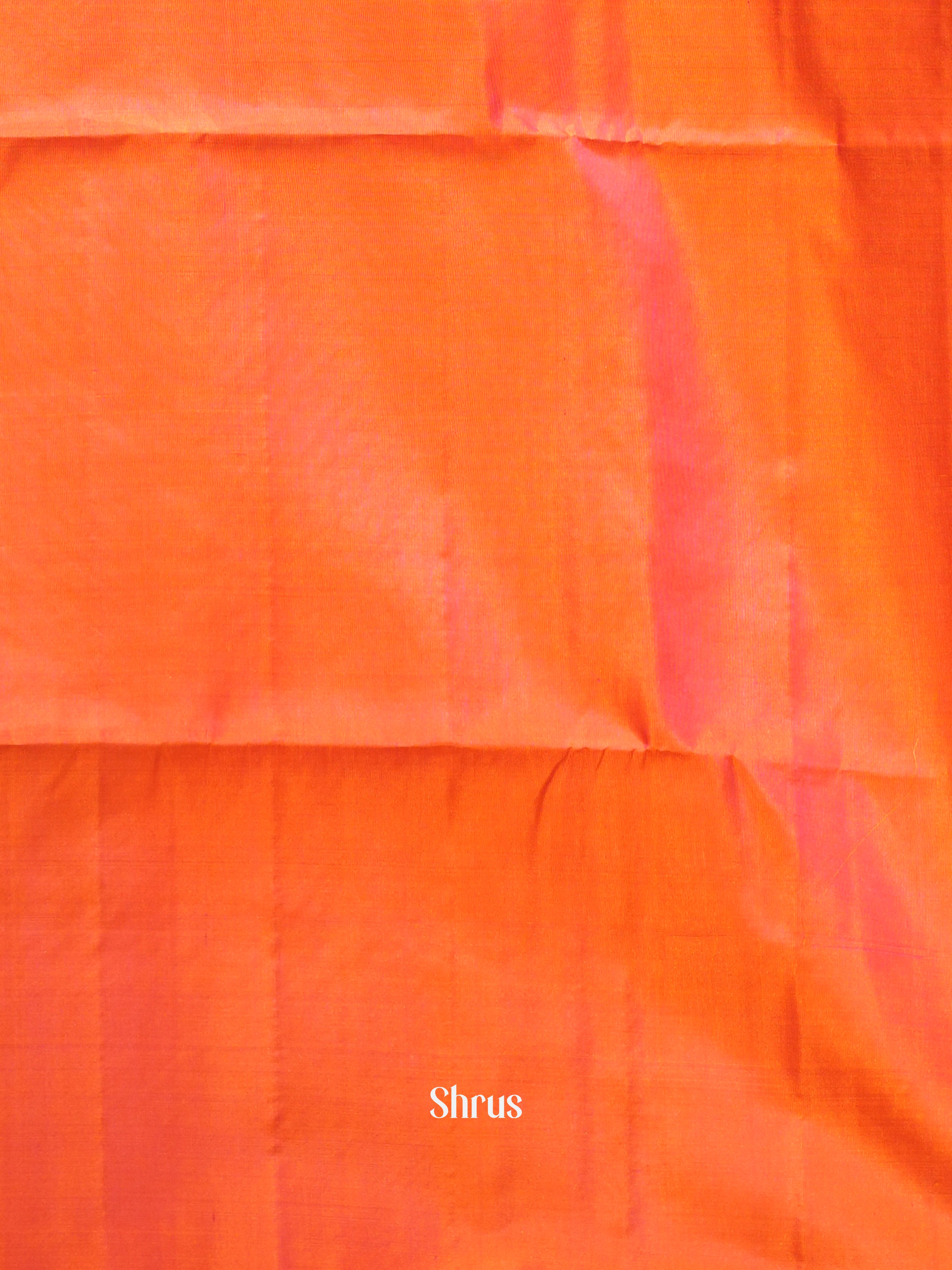 Cream & Orangish Pink - Soft Silk Saree - Shop on ShrusEternity.com