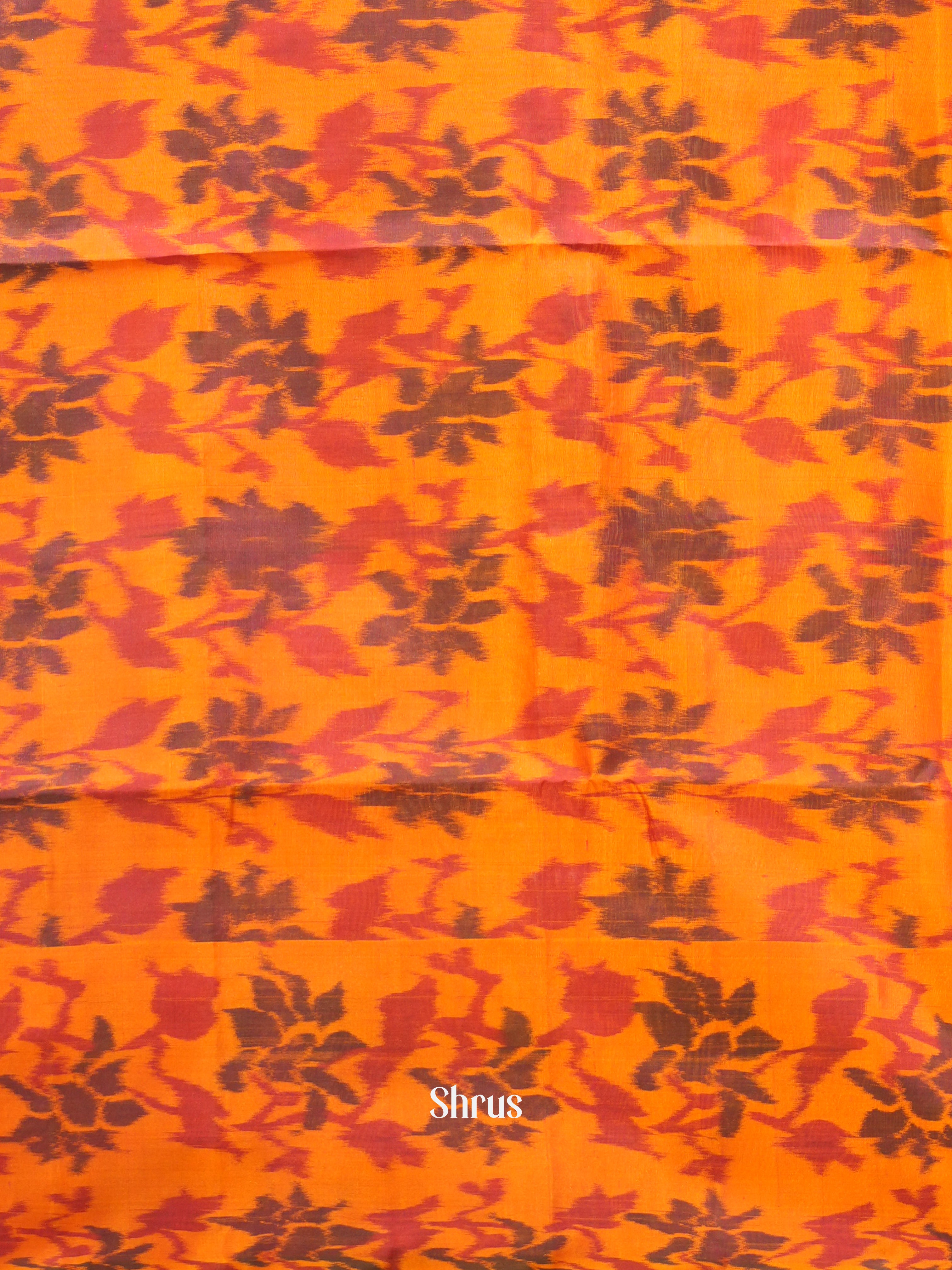 Blue & Orange - Soft Silk Saree - Shop on ShrusEternity.com