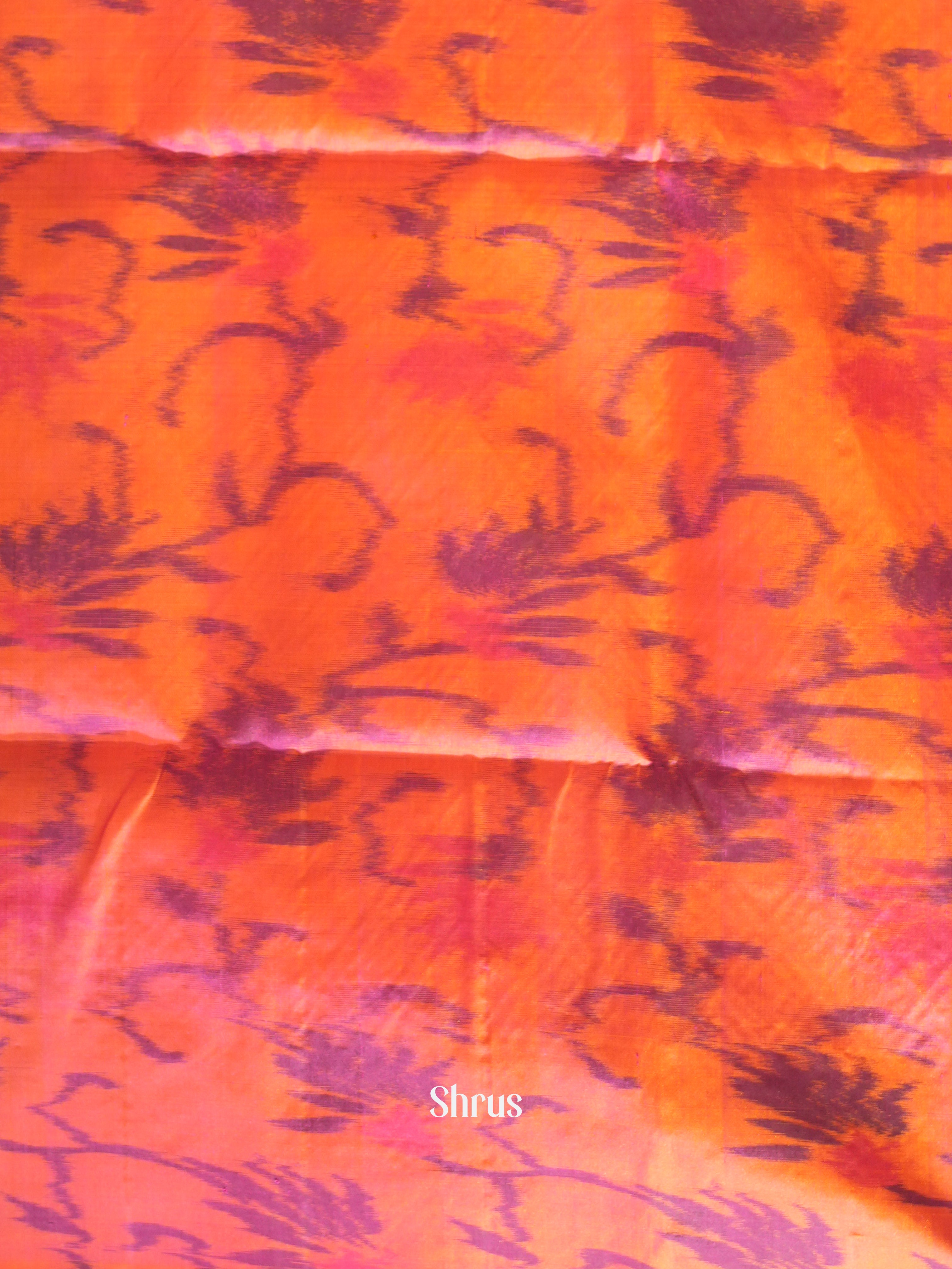 Purple & Orange - Soft Silk Saree - Shop on ShrusEternity.com