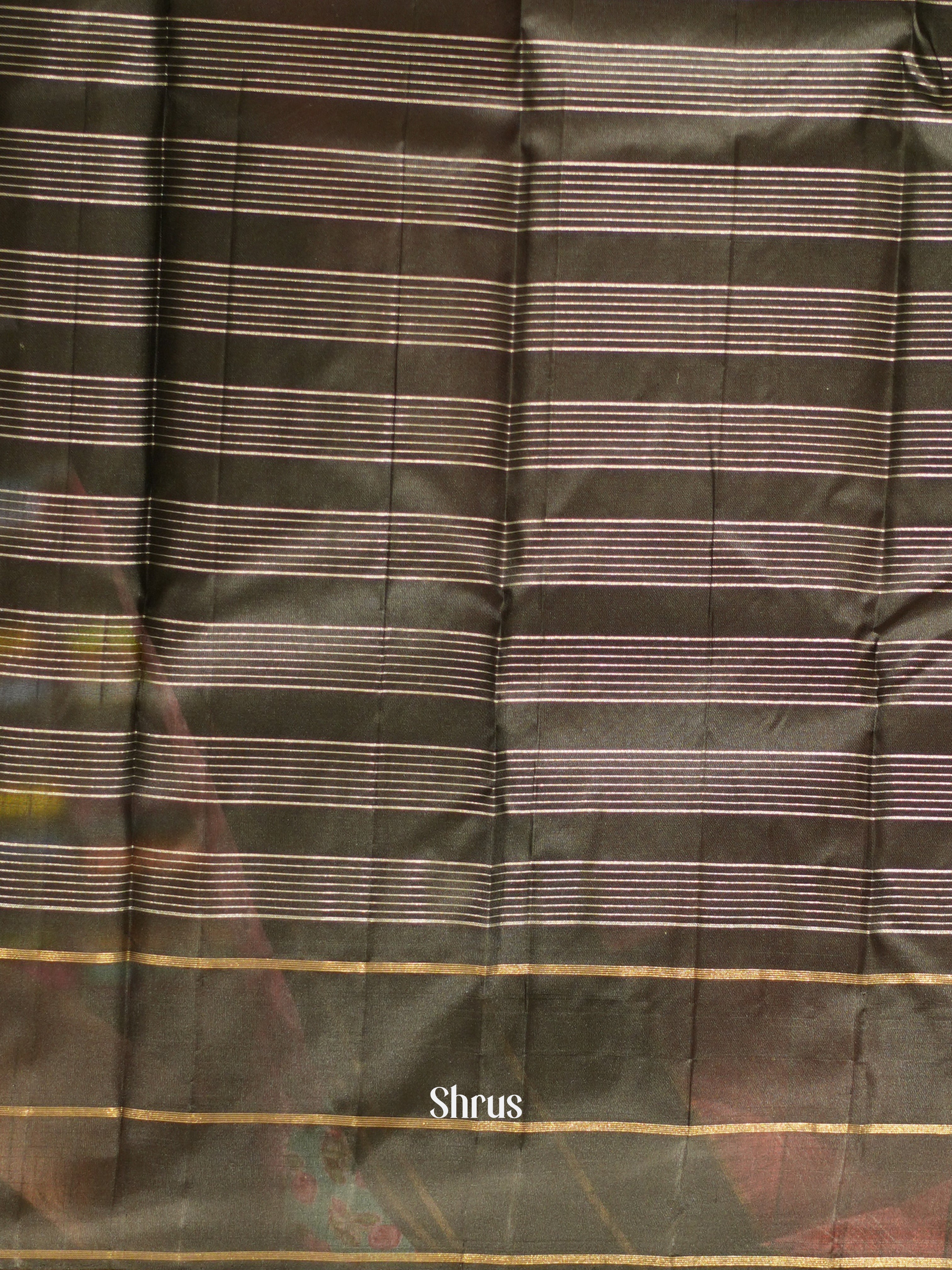 Peachish Pink & Black - Soft Silk Saree - Shop on ShrusEternity.com