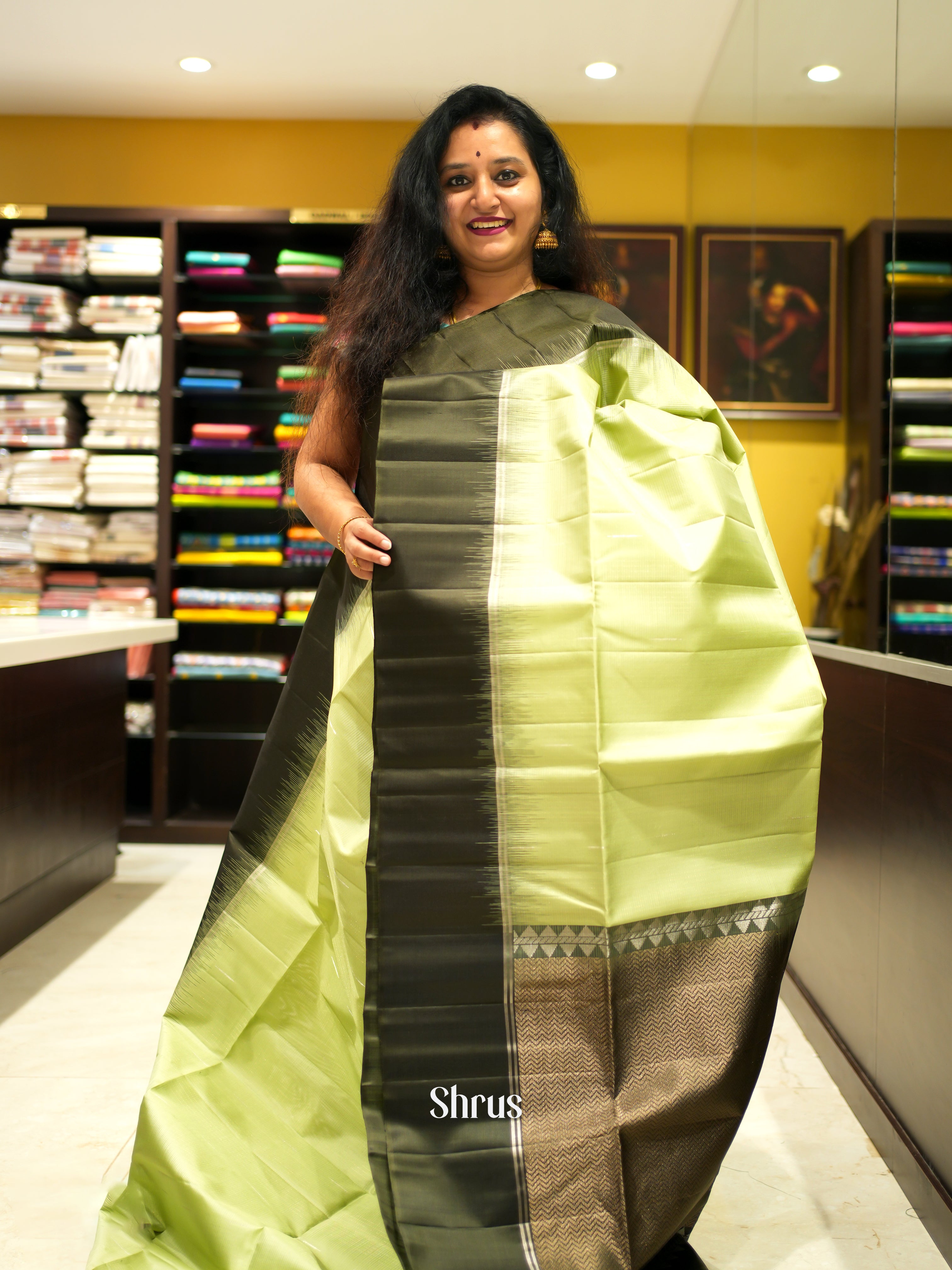 Pista Green & Army Green - Soft Silk - Shop on ShrusEternity.com