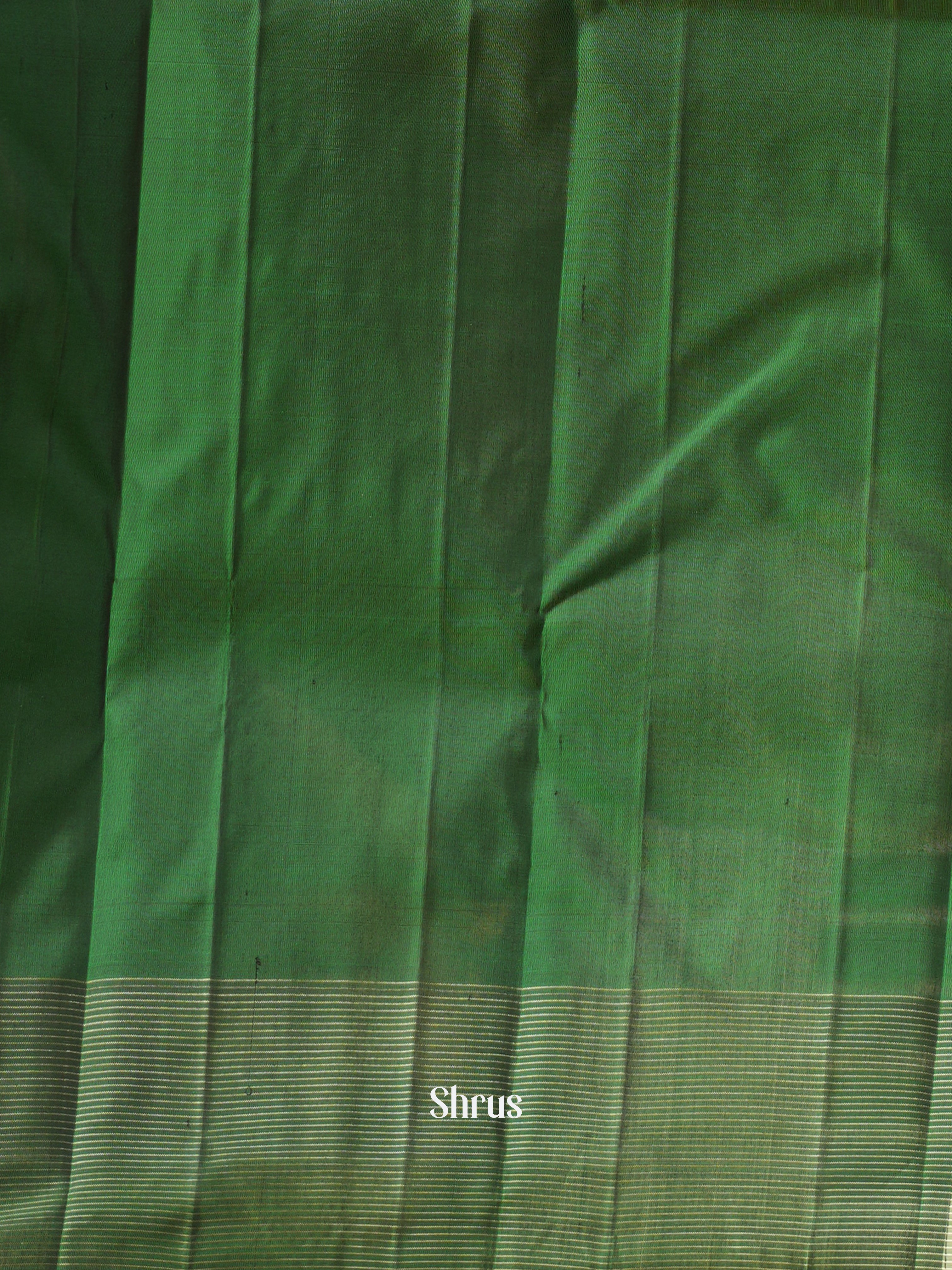 Light Green & Green - Soft Silk Saree - Shop on ShrusEternity.com