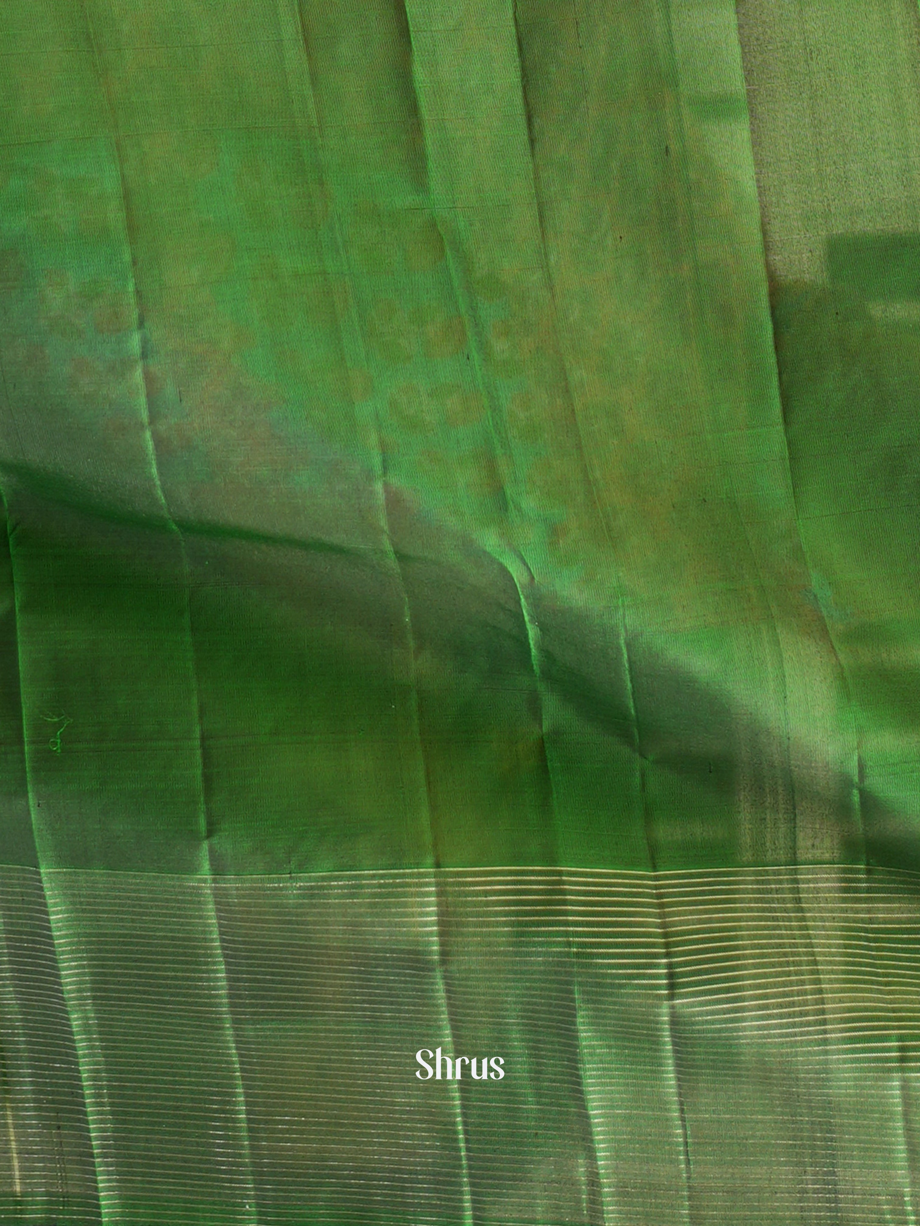 Light Green & Green - Soft Silk Saree - Shop on ShrusEternity.com