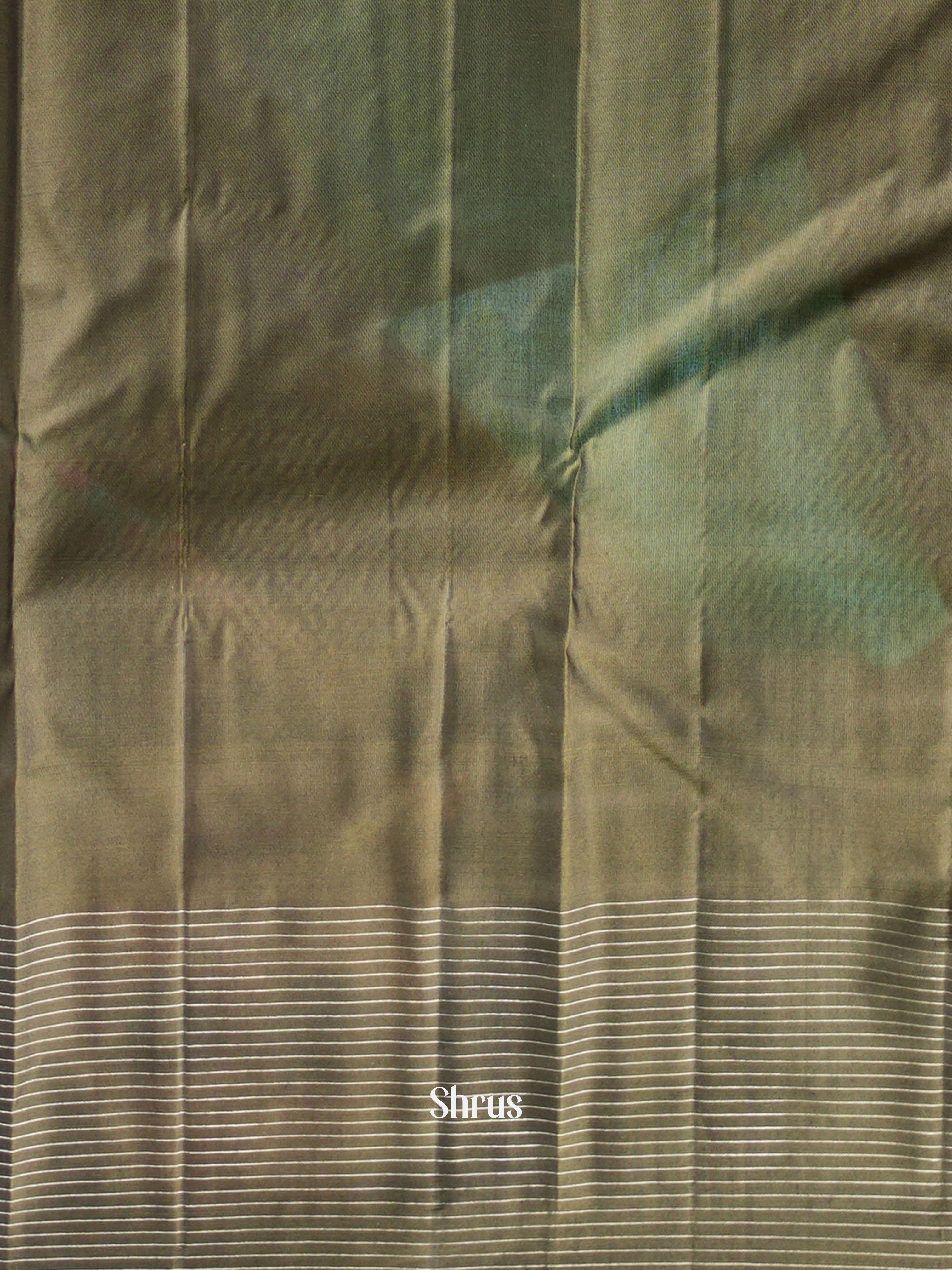 Teal Green & Green - Soft Silk Saree - Shop on ShrusEternity.com