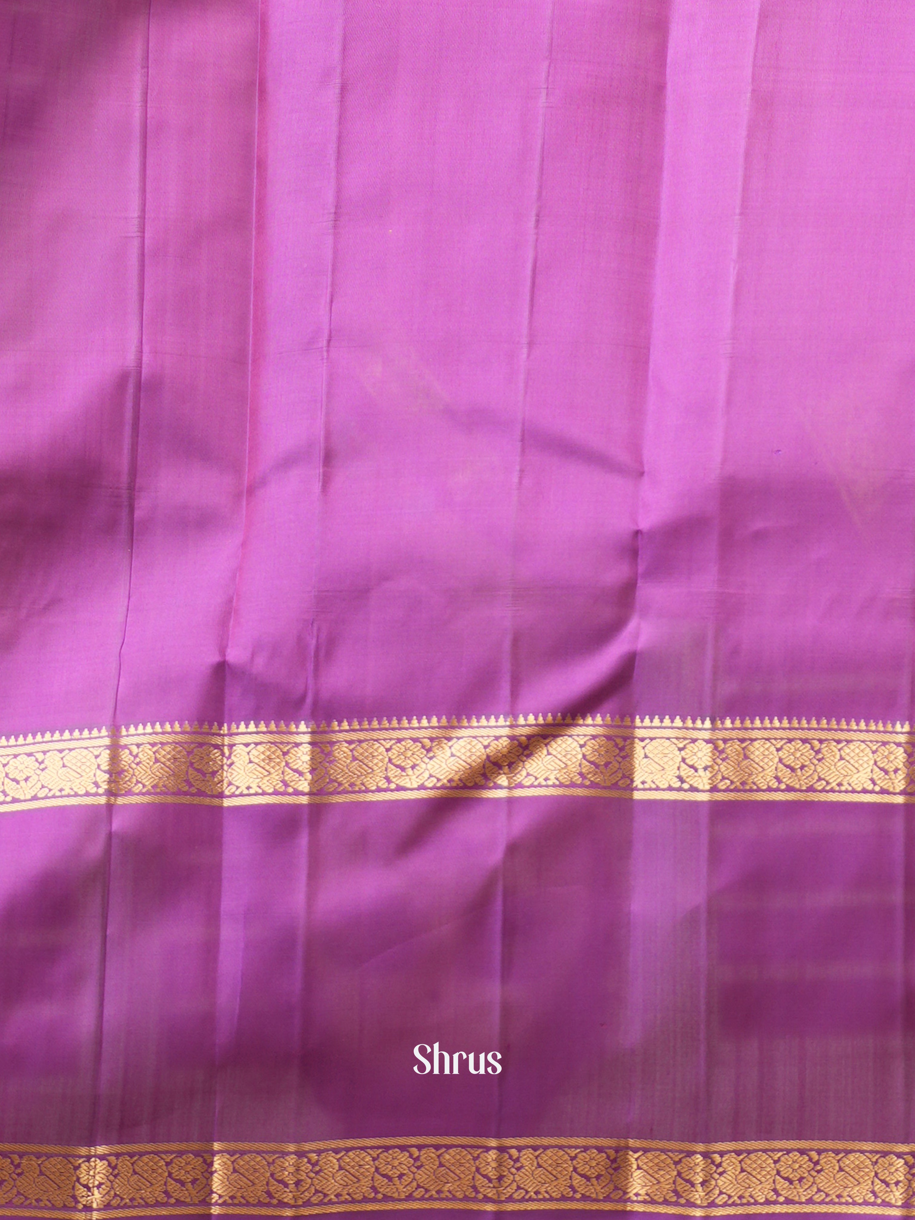 Yellow & Purple - Soft Silk Saree - Shop on ShrusEternity.com