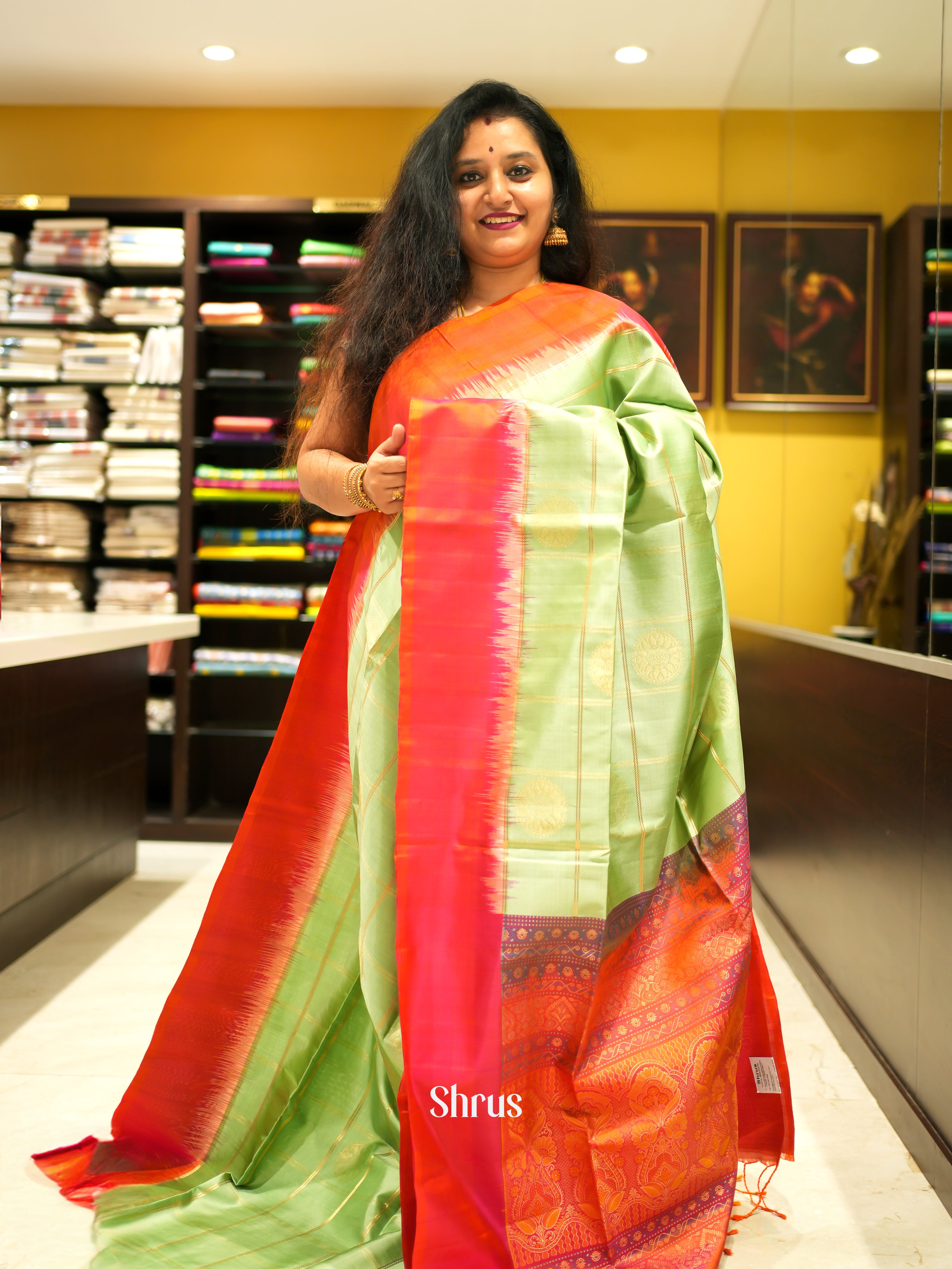 Pista Green & Orange - Soft Silk - Shop on ShrusEternity.com