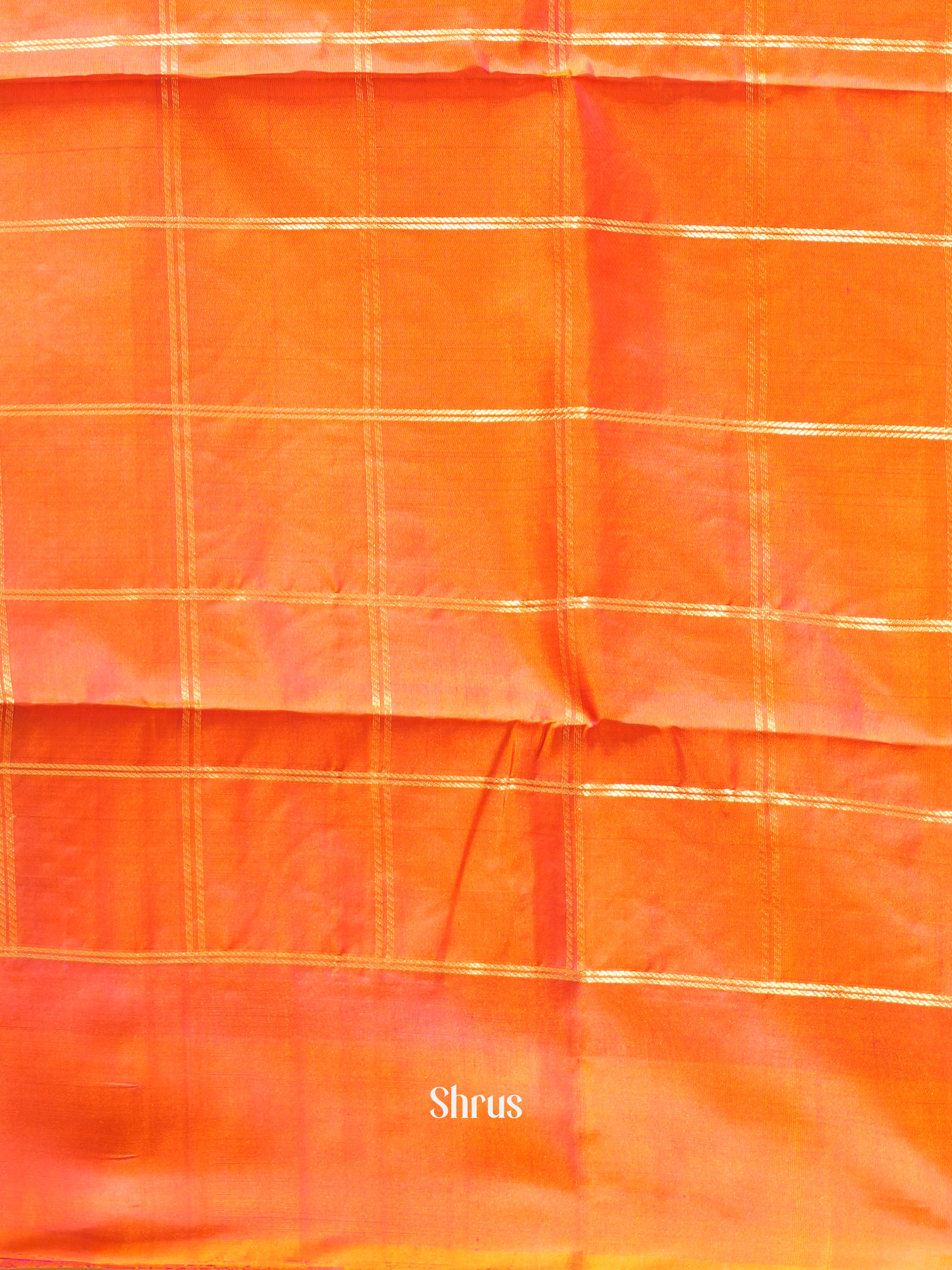 Pista Green & Orange - Soft Silk Saree - Shop on ShrusEternity.com