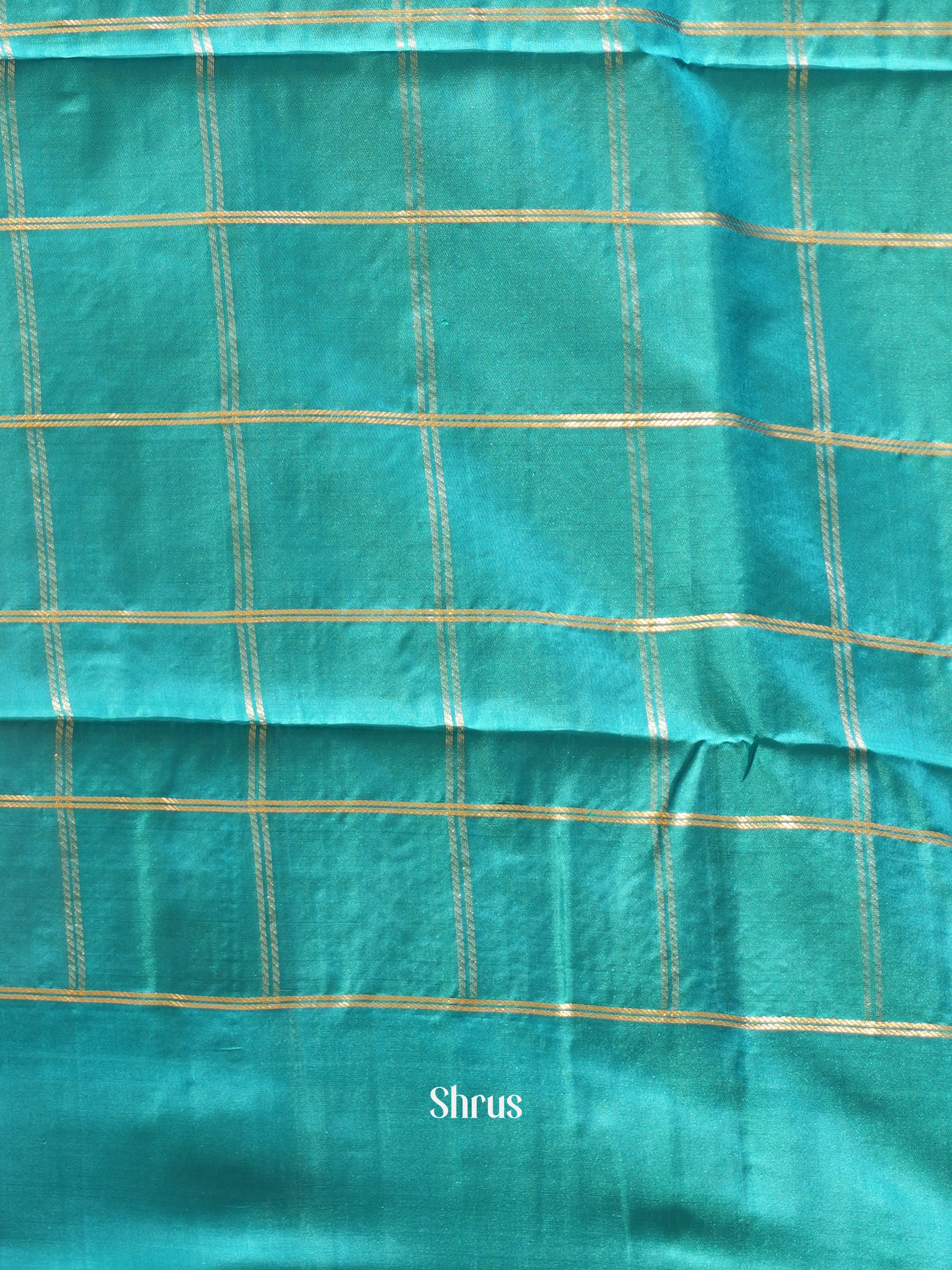 Pink & Teal - Soft Silk Saree - Shop on ShrusEternity.com
