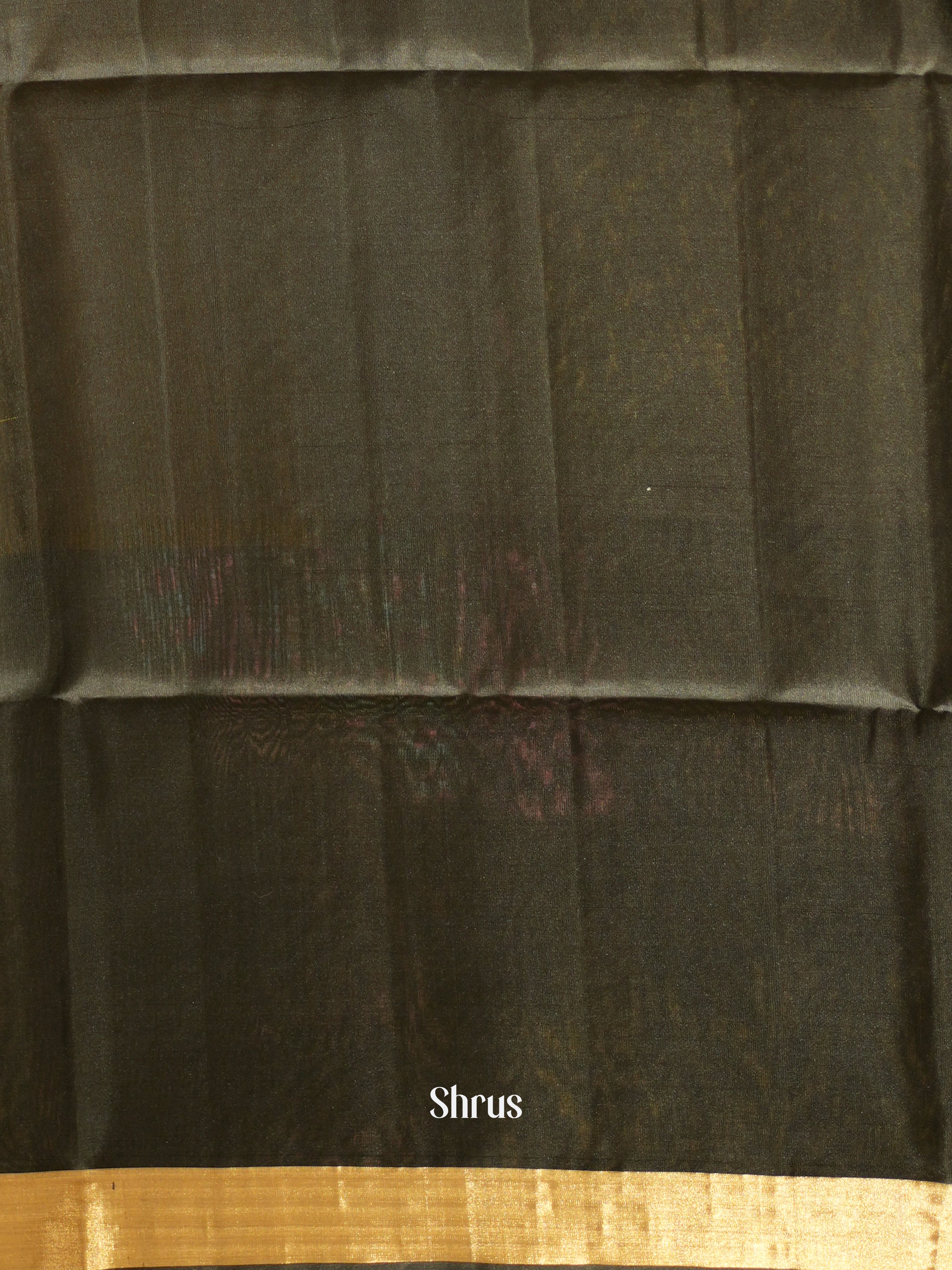 Mustardy Green & Black - Soft Silk Saree - Shop on ShrusEternity.com