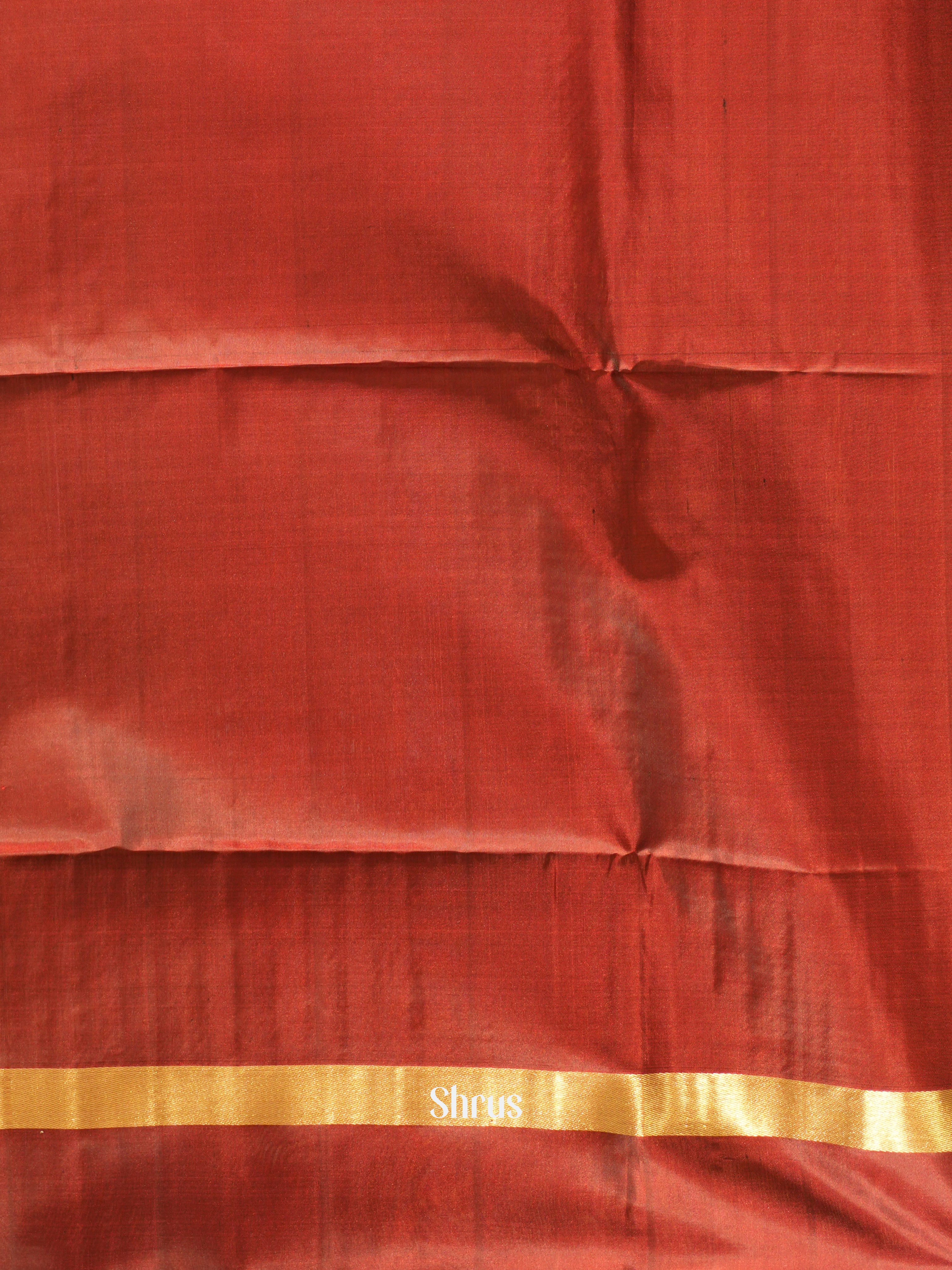 Grey & Brown- Soft Silk Saree - Shop on ShrusEternity.com