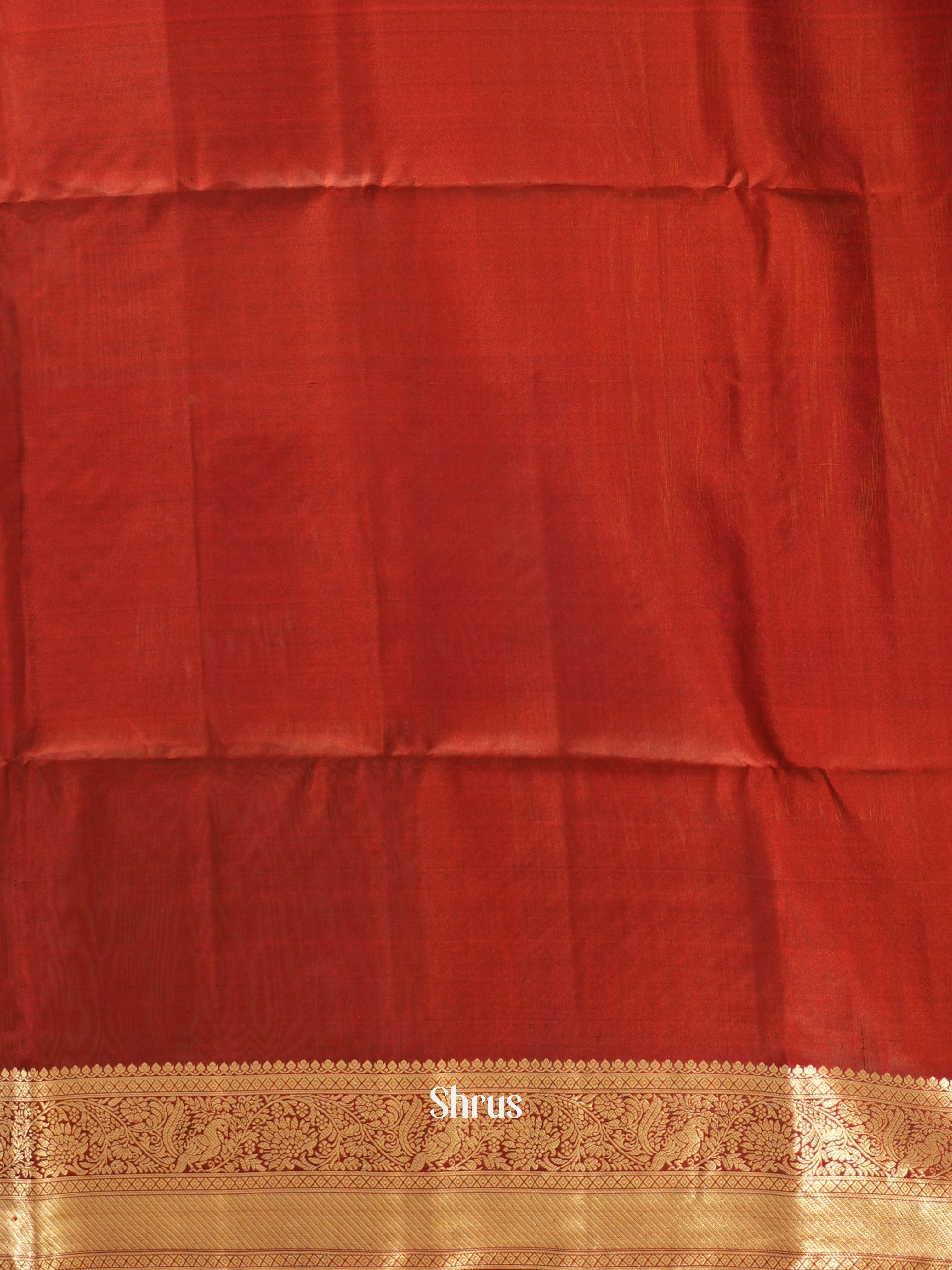 Bluish Grey & Maroon - Soft Silk Saree - Shop on ShrusEternity.com