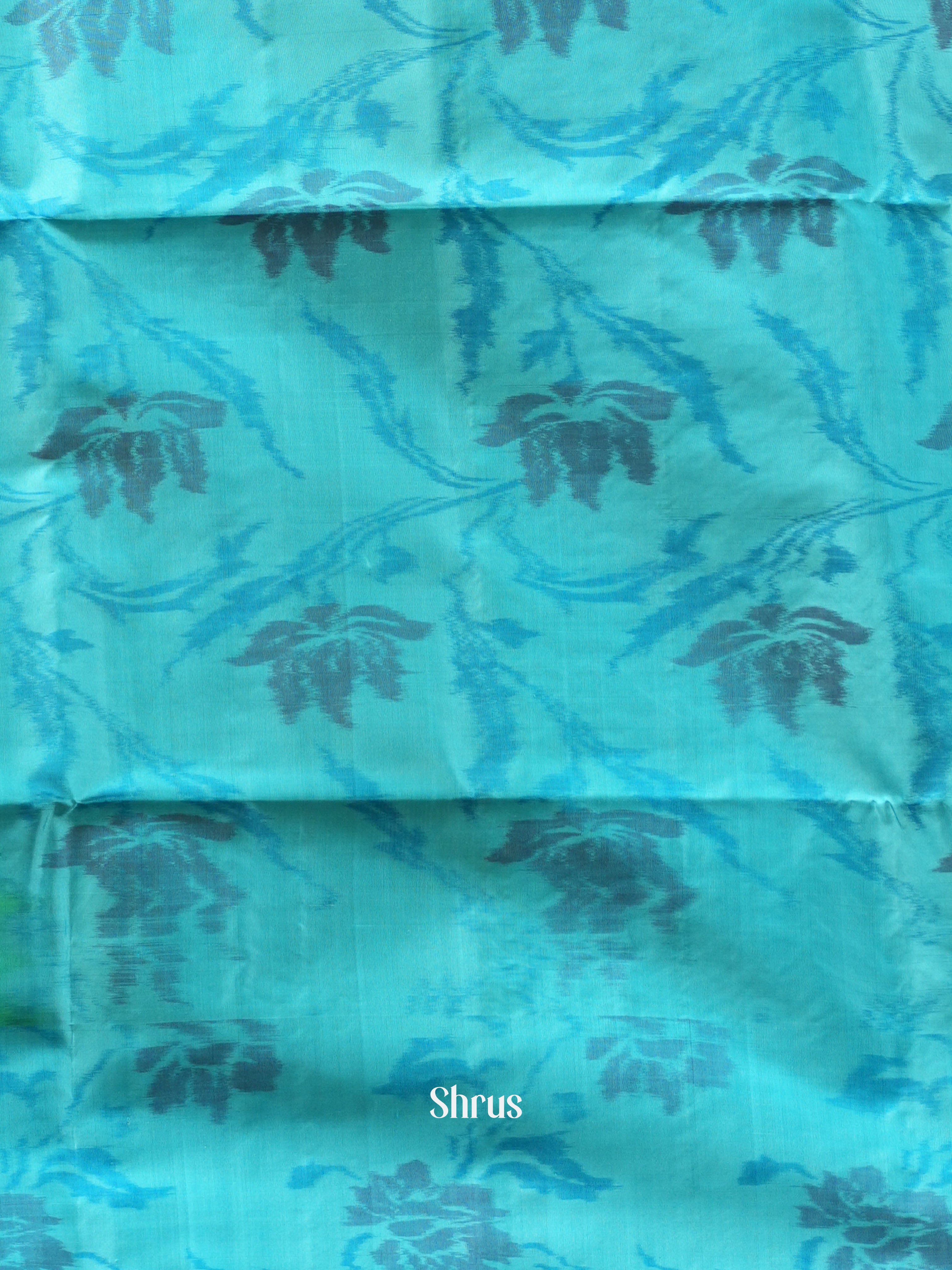 Light Green & Teal - Soft Silk Saree - Shop on ShrusEternity.com