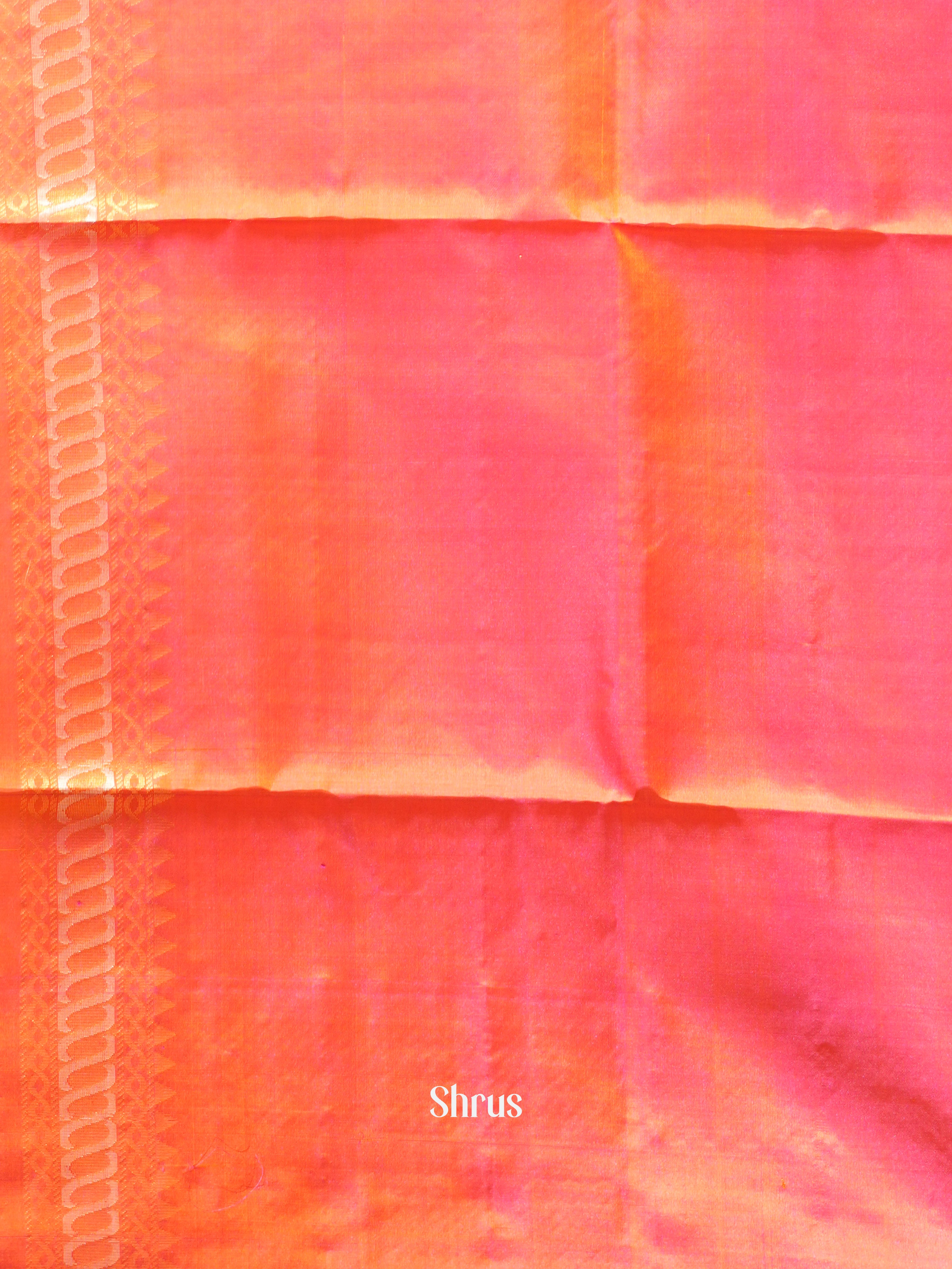 Yellow & Orangish Pink - Soft Silk Saree - Shop on ShrusEternity.com