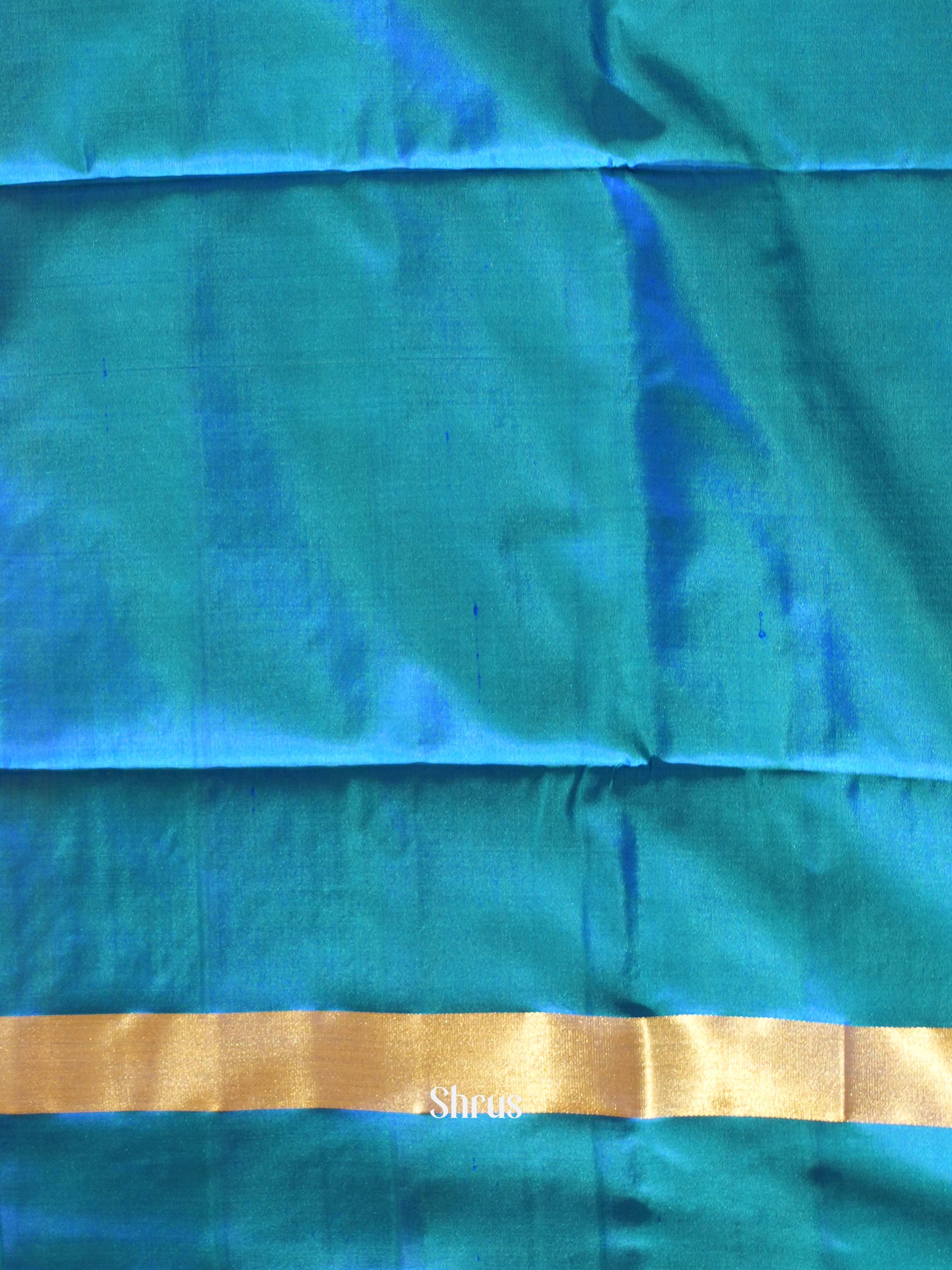 Mustard & Blue - Soft Silk Saree - Shop on ShrusEternity.com