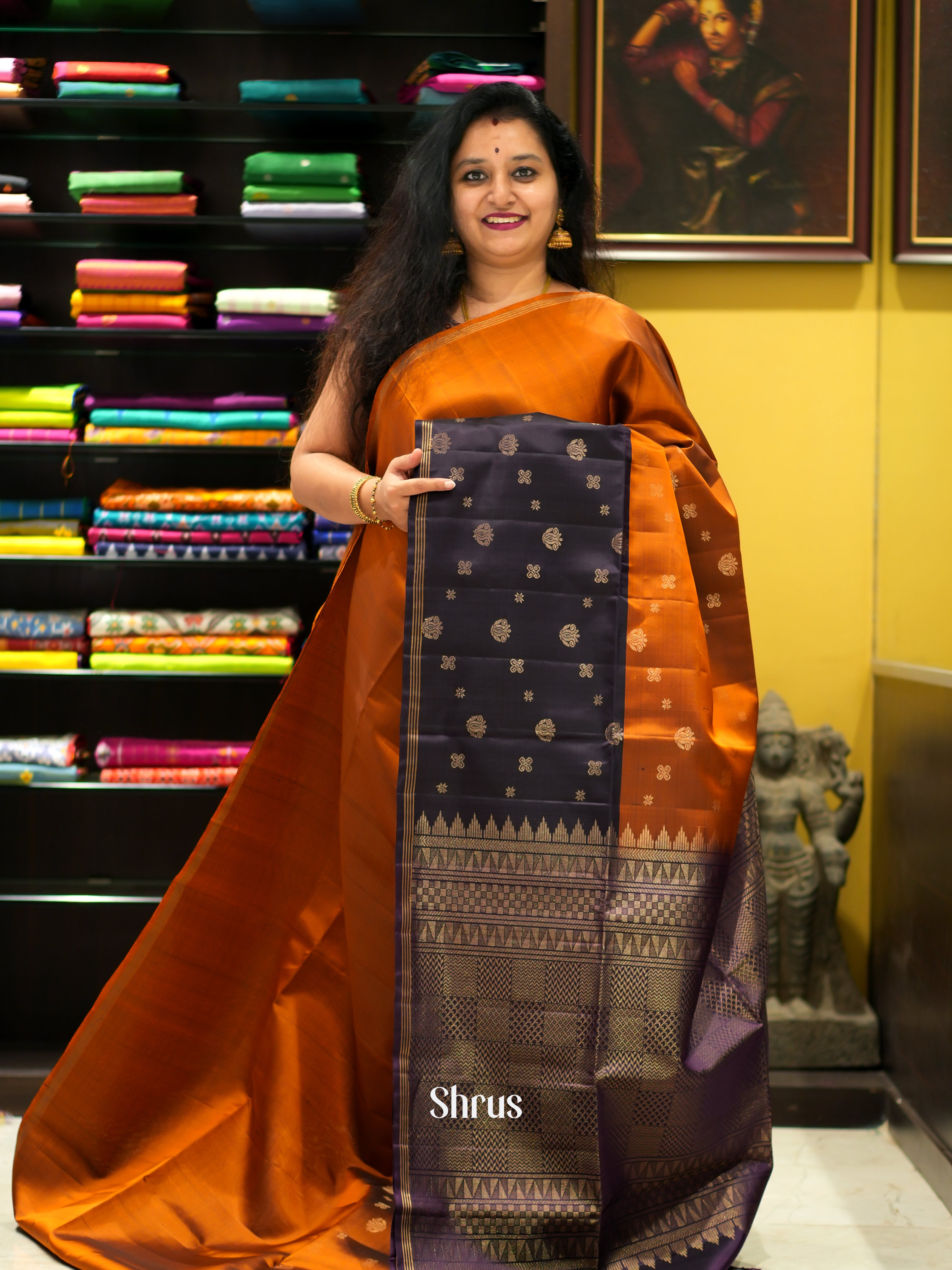 Brick & Violet - Soft Silk Saree - Shop on ShrusEternity.com