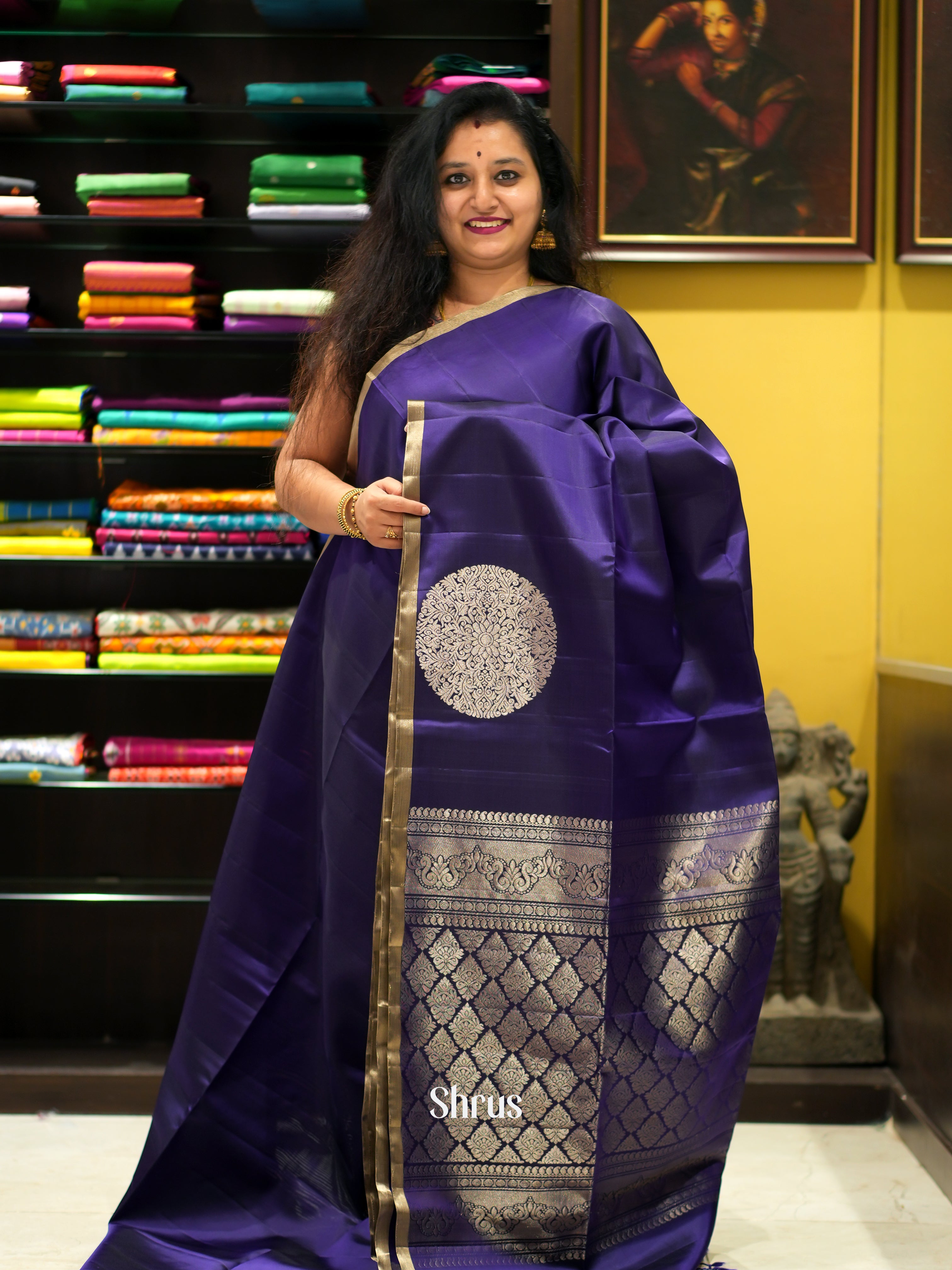 Violet(Single Tone) - Soft Silk Saree - Shop on ShrusEternity.com