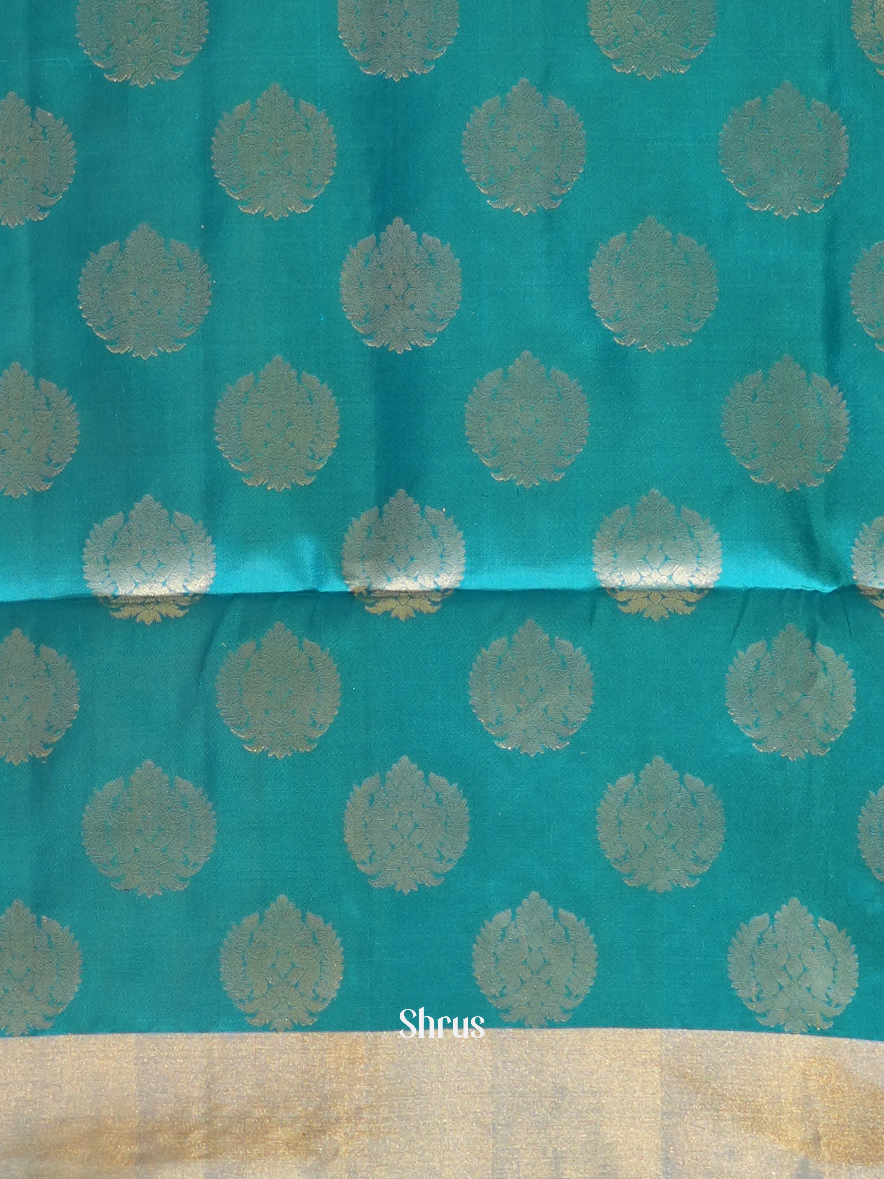 Yellow & Blue - Soft Silk Saree - Shop on ShrusEternity.com