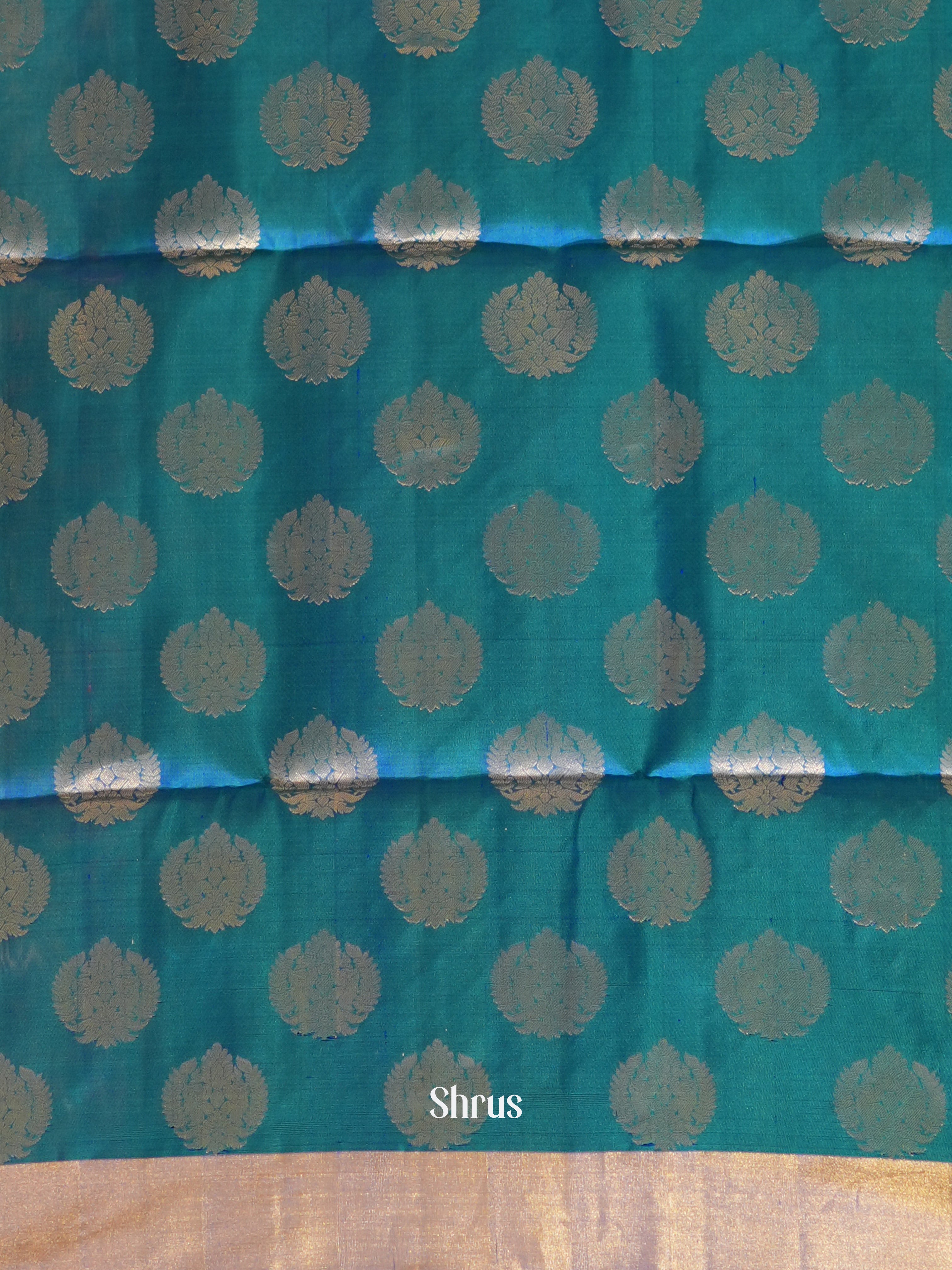 Orange & Blue - Soft Silk Saree - Shop on ShrusEternity.com