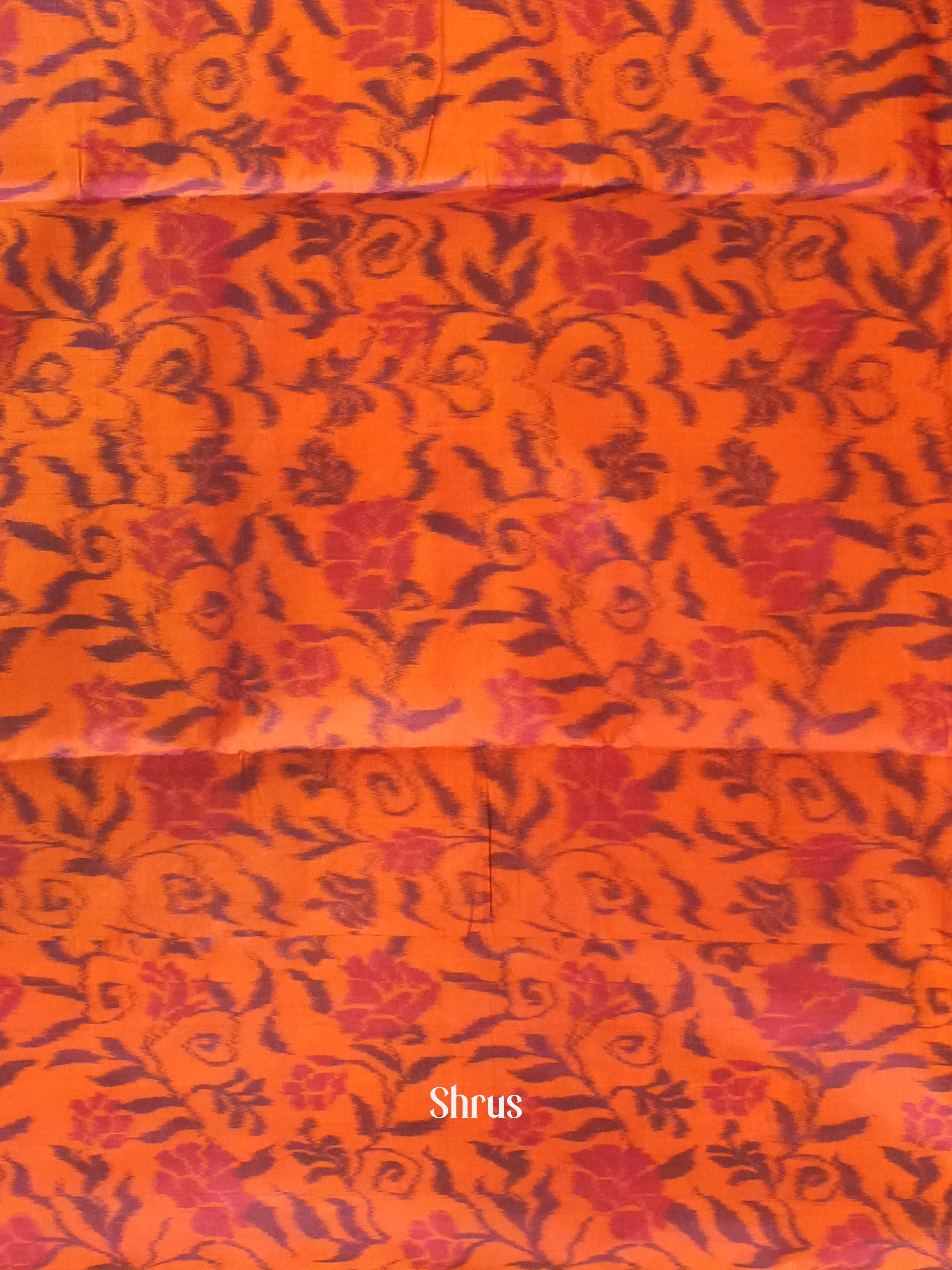 Blue & Orange - Soft Silk Saree - Shop on ShrusEternity.com