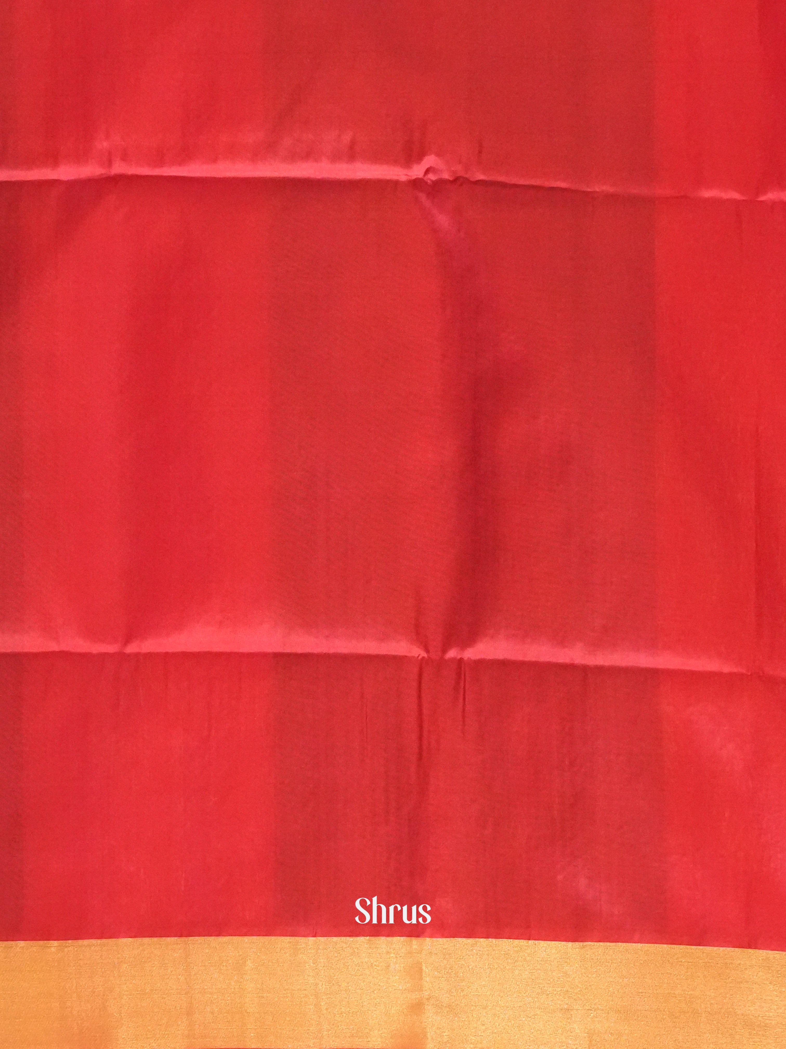 Green & Red - Soft Silk Saree - Shop on ShrusEternity.com