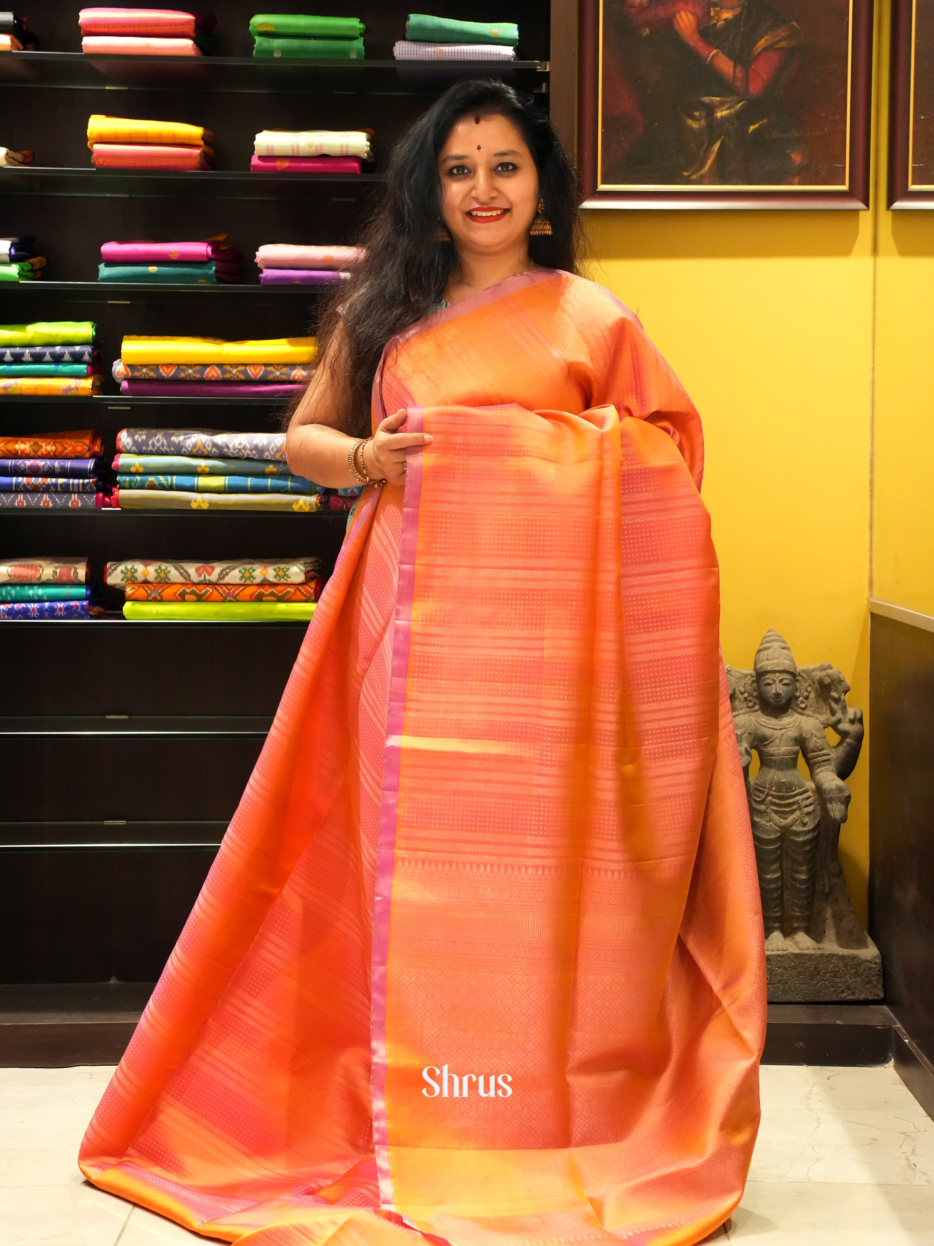 Orangish Pink & Majenta - Soft Silk - Shop on ShrusEternity.com