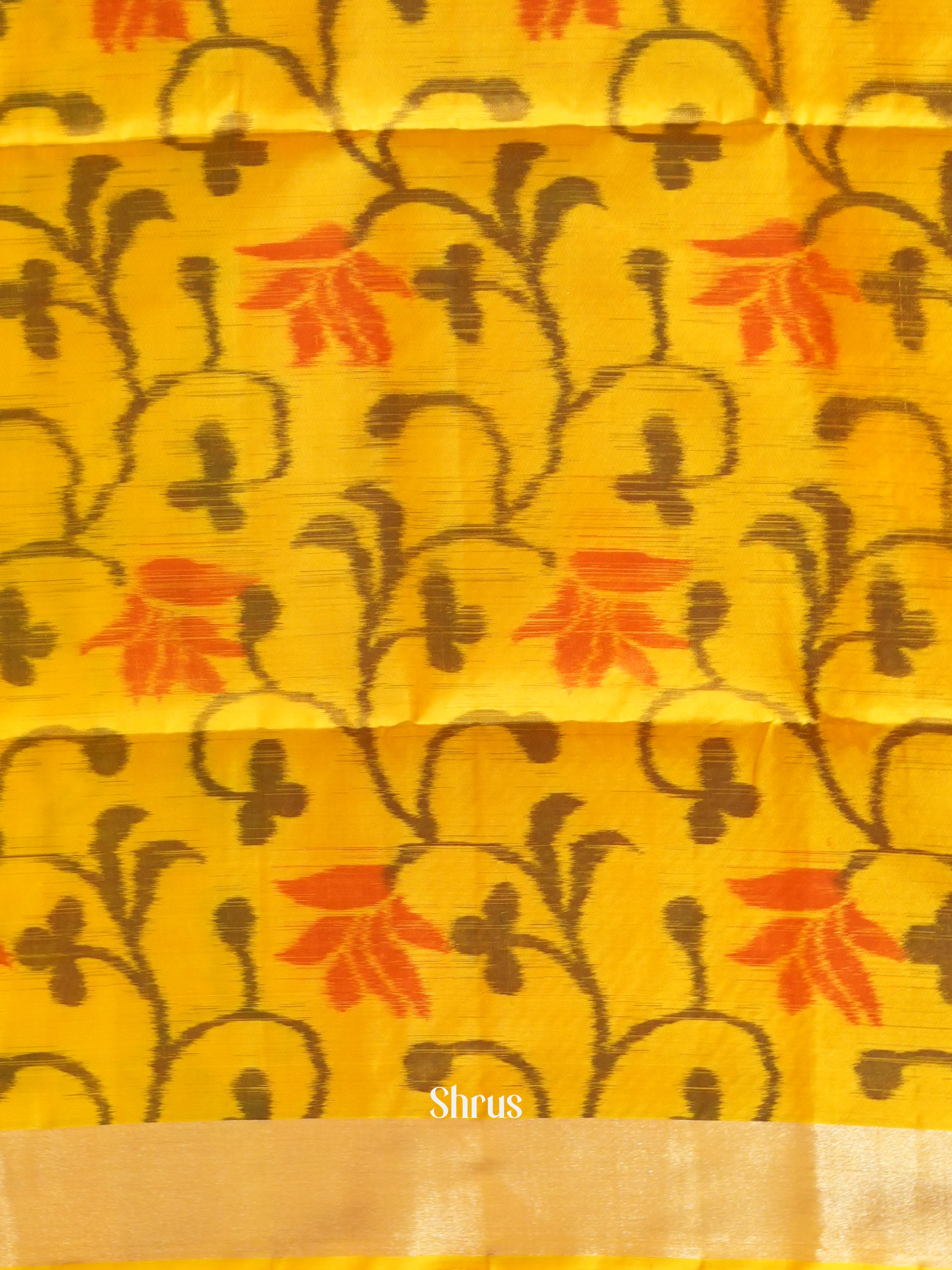 Yellow & Red - Soft Silk Saree - Shop on ShrusEternity.com