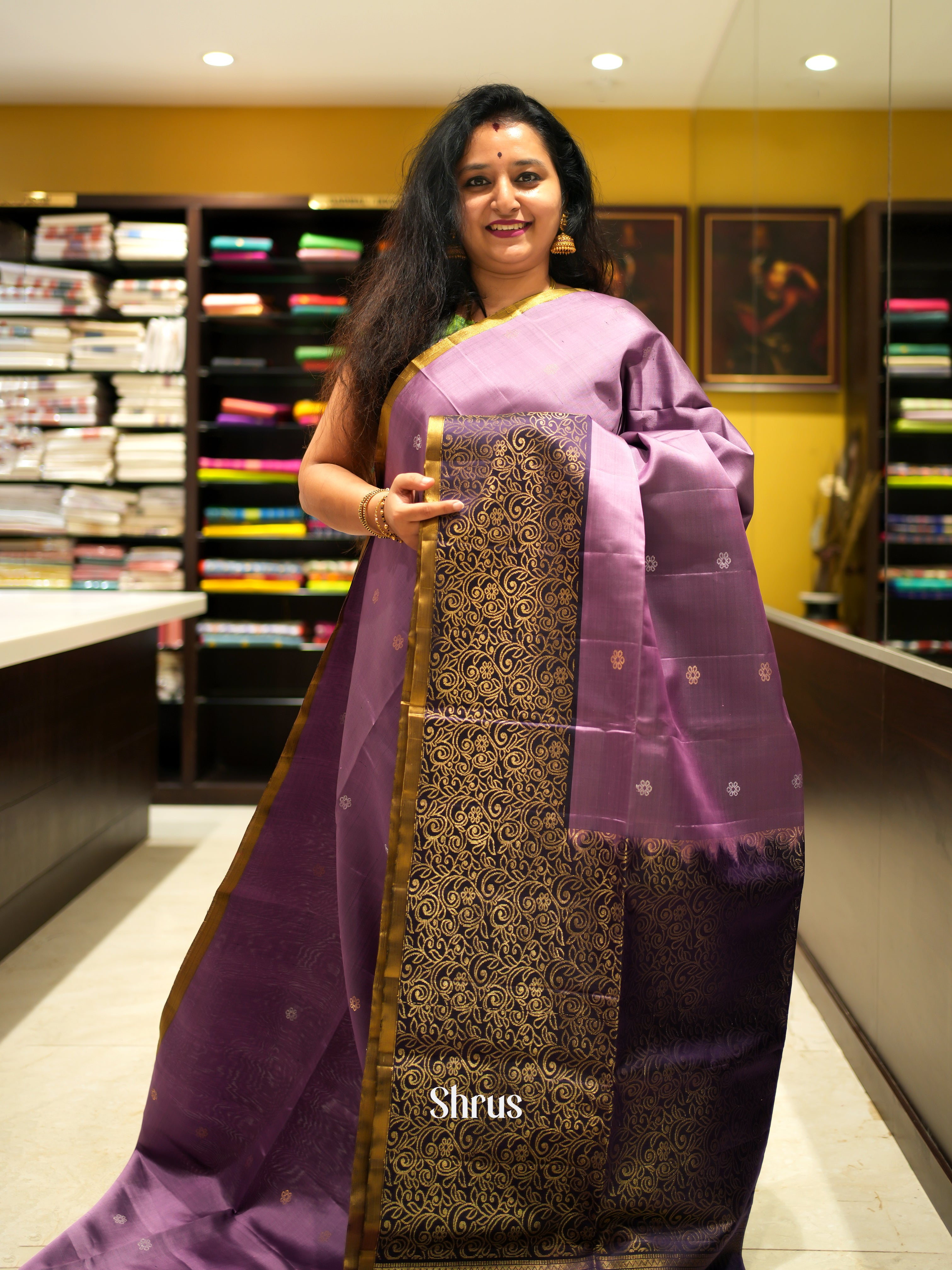 Purple & Violet - Soft Silk Saree - Shop on ShrusEternity.com