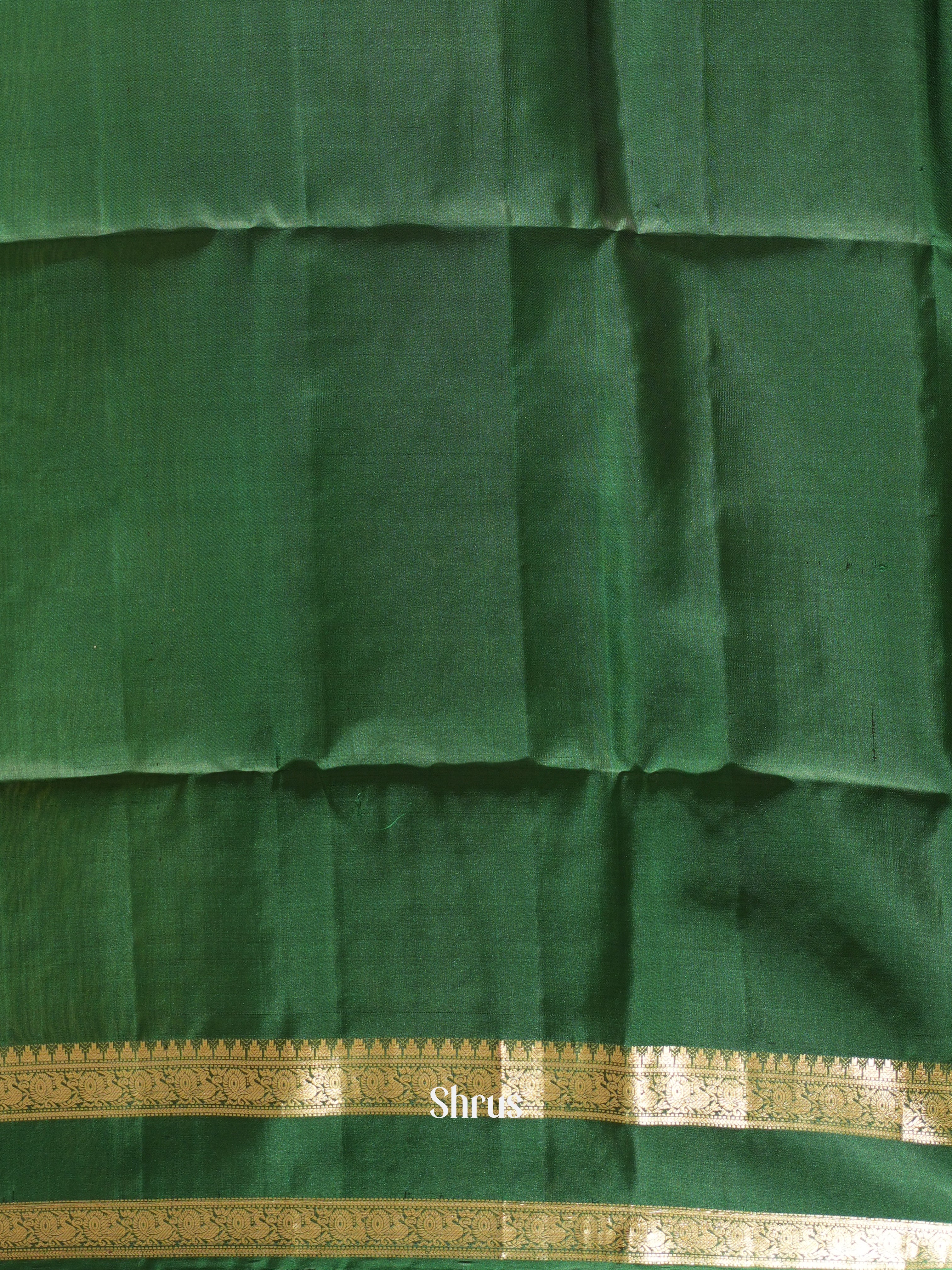 Light Green & Green - Soft Silk Saree - Shop on ShrusEternity.com