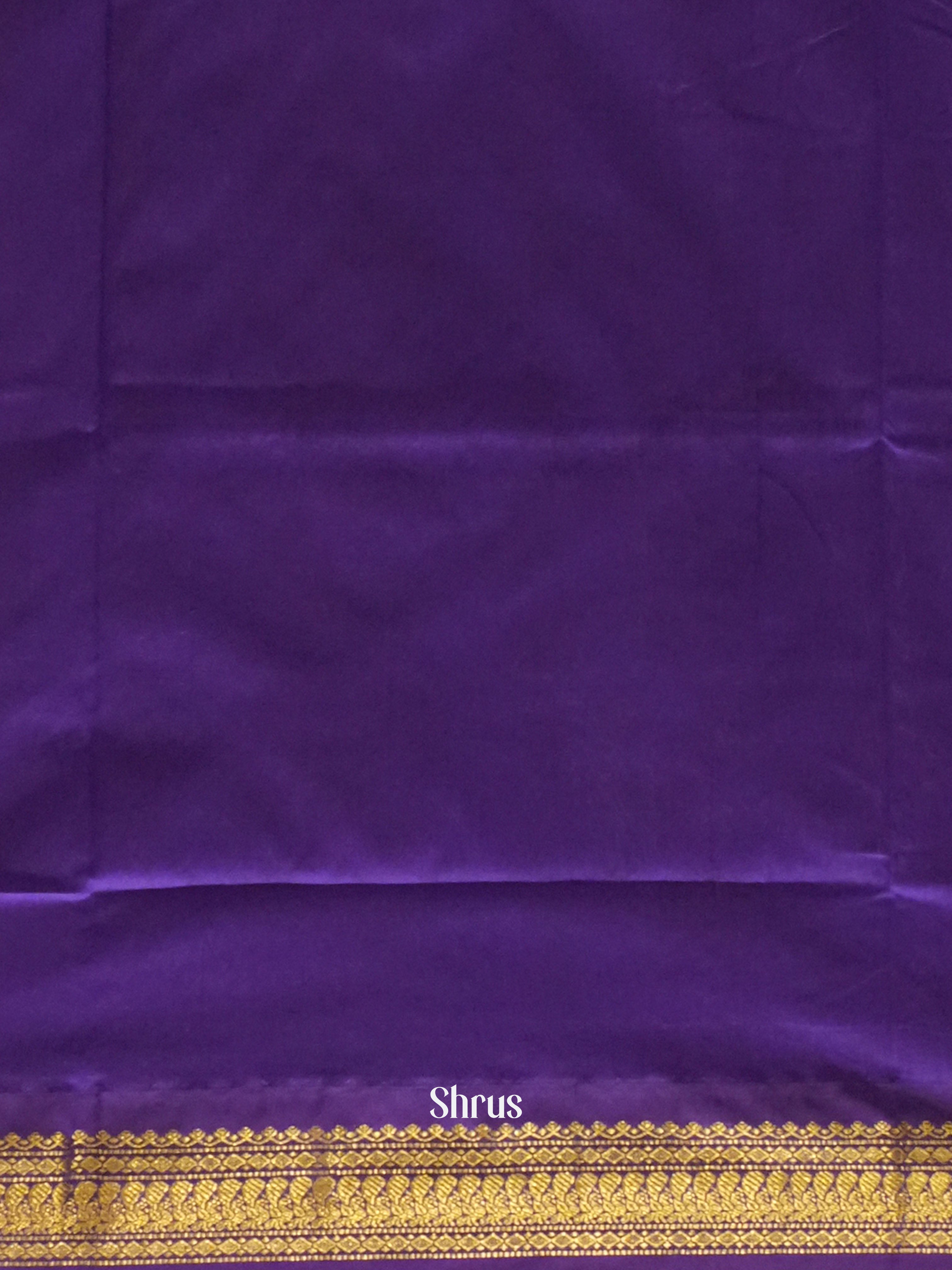 Beige & Purple - Kalyani Cotton Saree - Shop on ShrusEternity.com