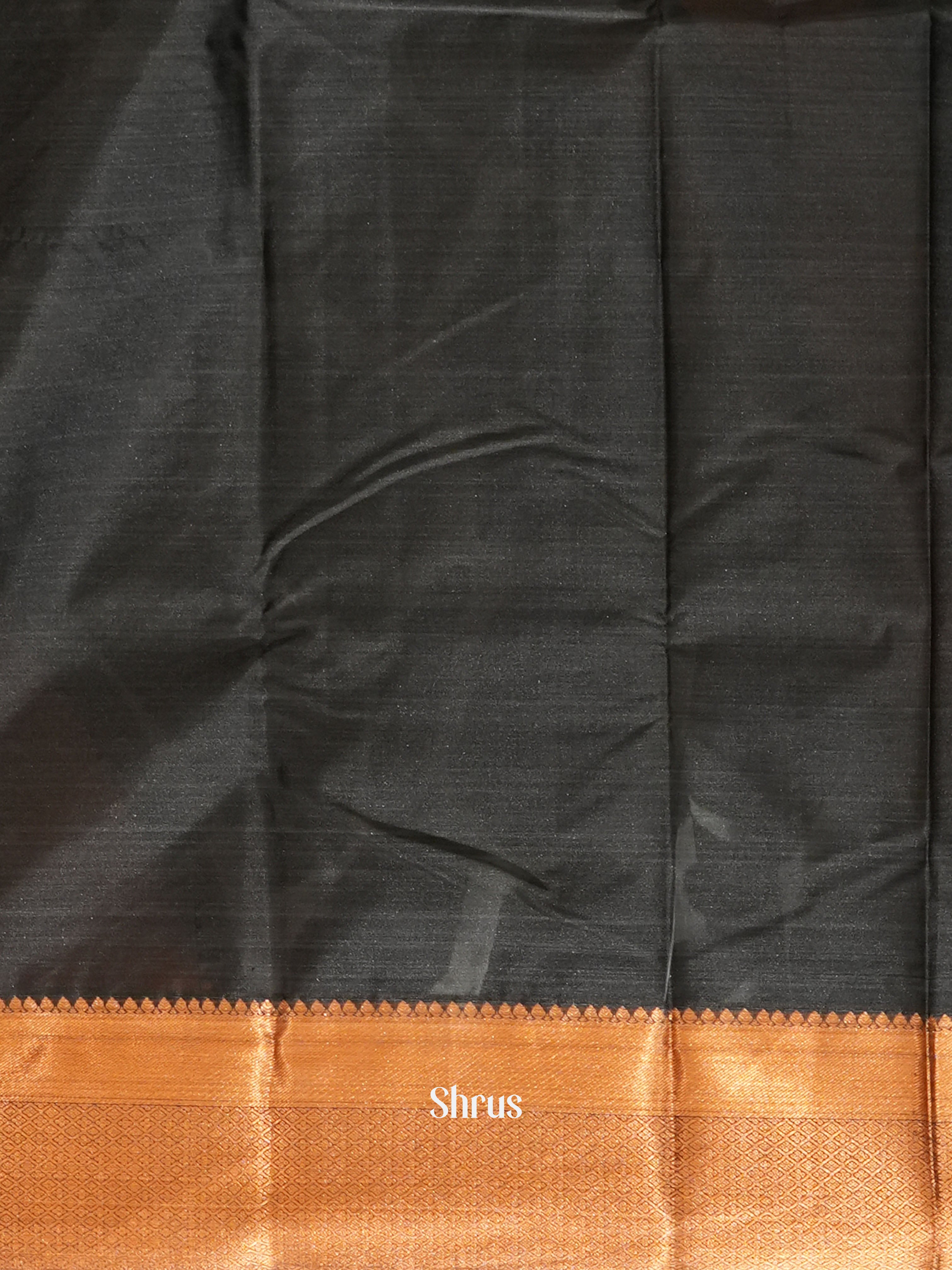 Black & Grey - Kanchipuram-halfpure Saree - Shop on ShrusEternity.com