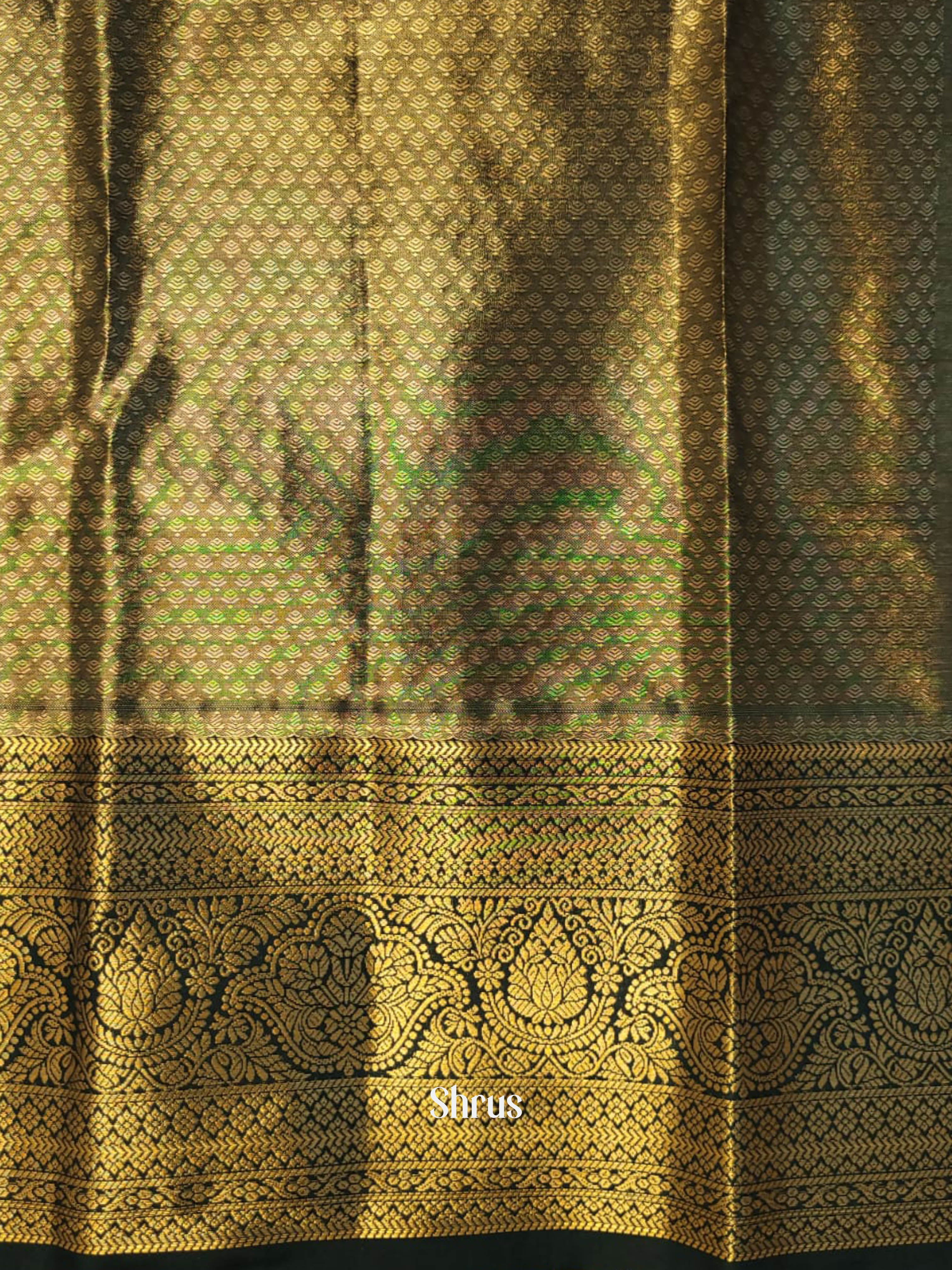 Peach & Green - Kanchipuram-halfpure Saree - Shop on ShrusEternity.com