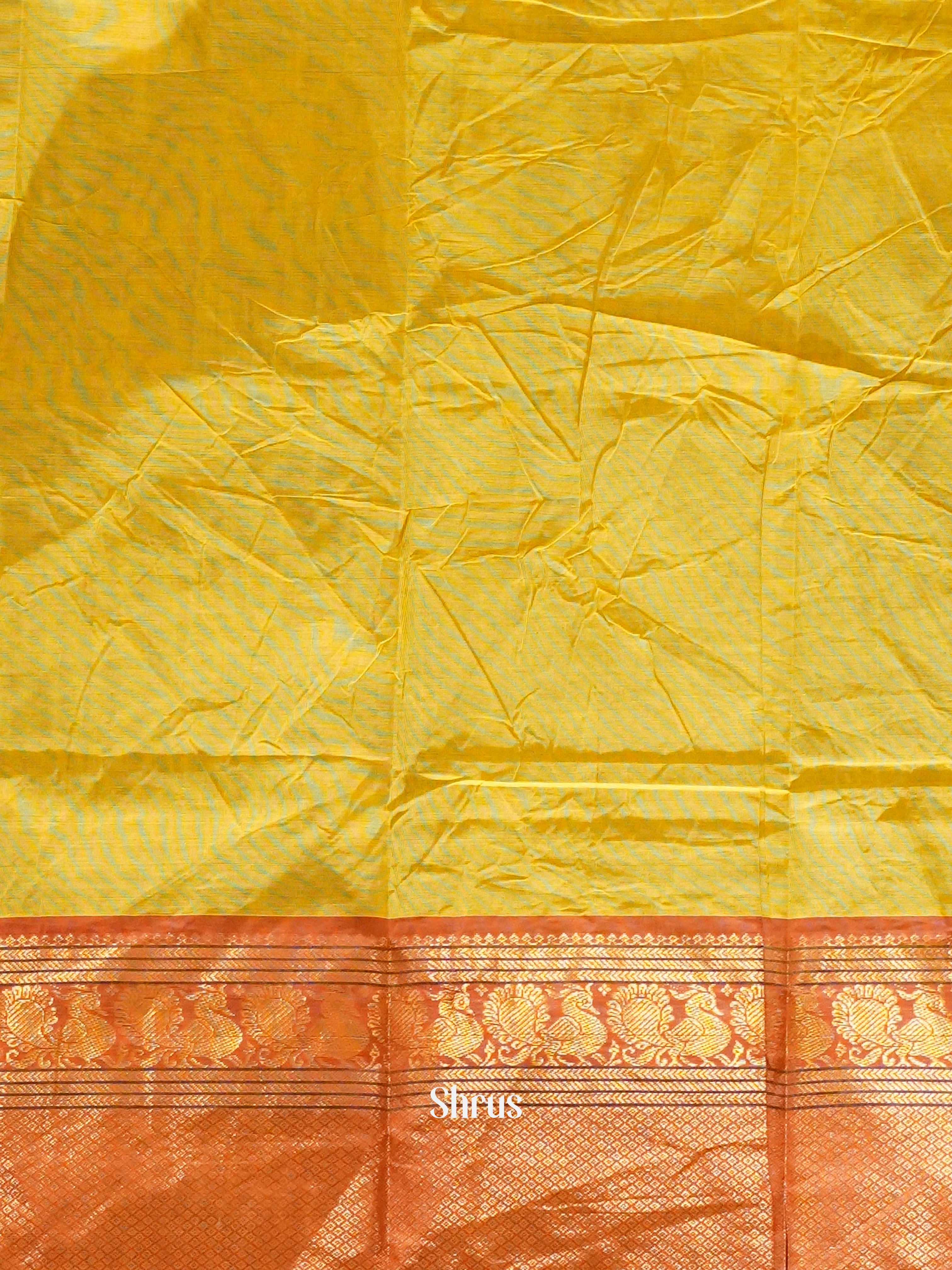 Yellow & Red - Narayanpet Cotton Saree - Shop on ShrusEternity.com