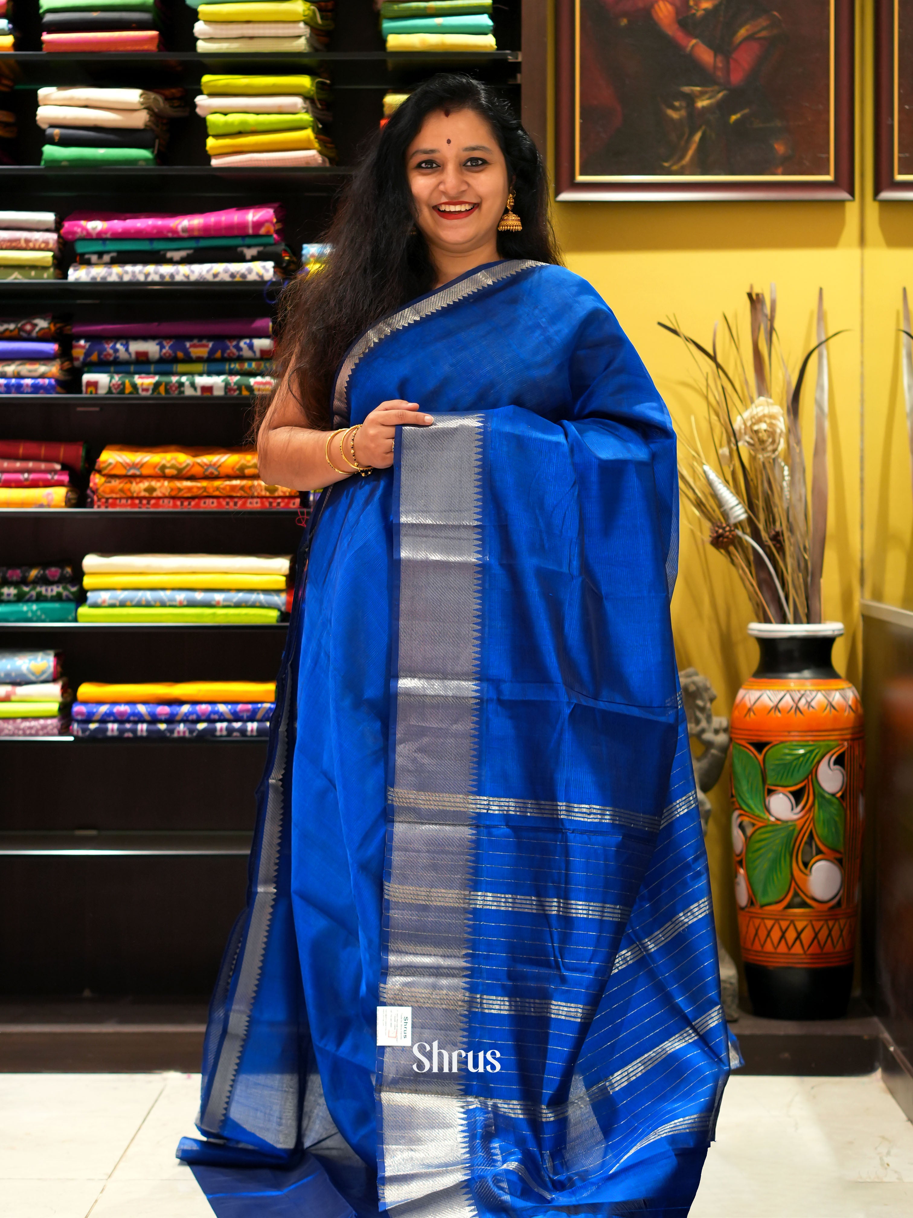 CGS18009- Mangalagiri silkcotton saree - Shop on ShrusEternity.com