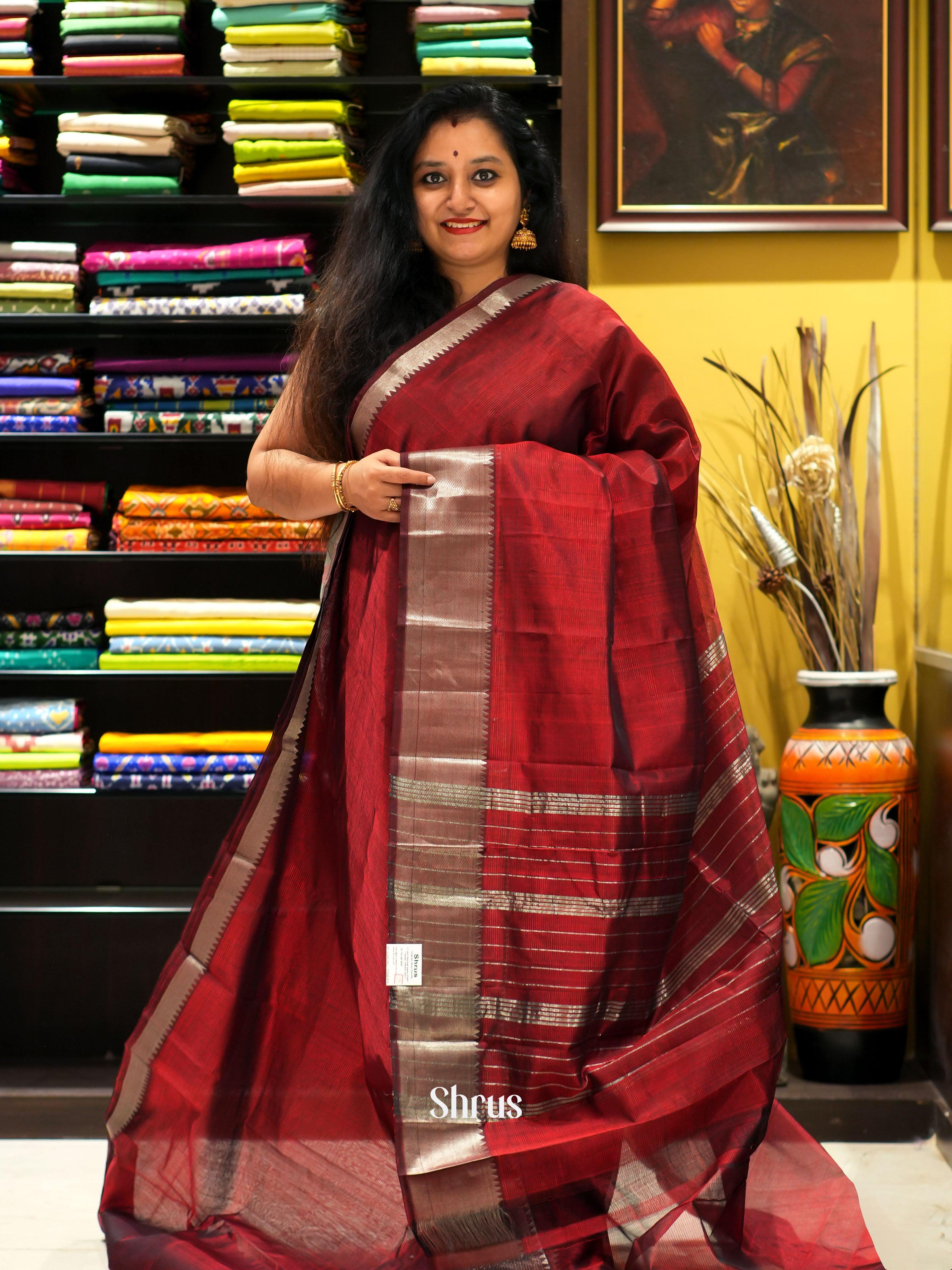CGS18018 - Mangalagiri silkcotton saree - Shop on ShrusEternity.com