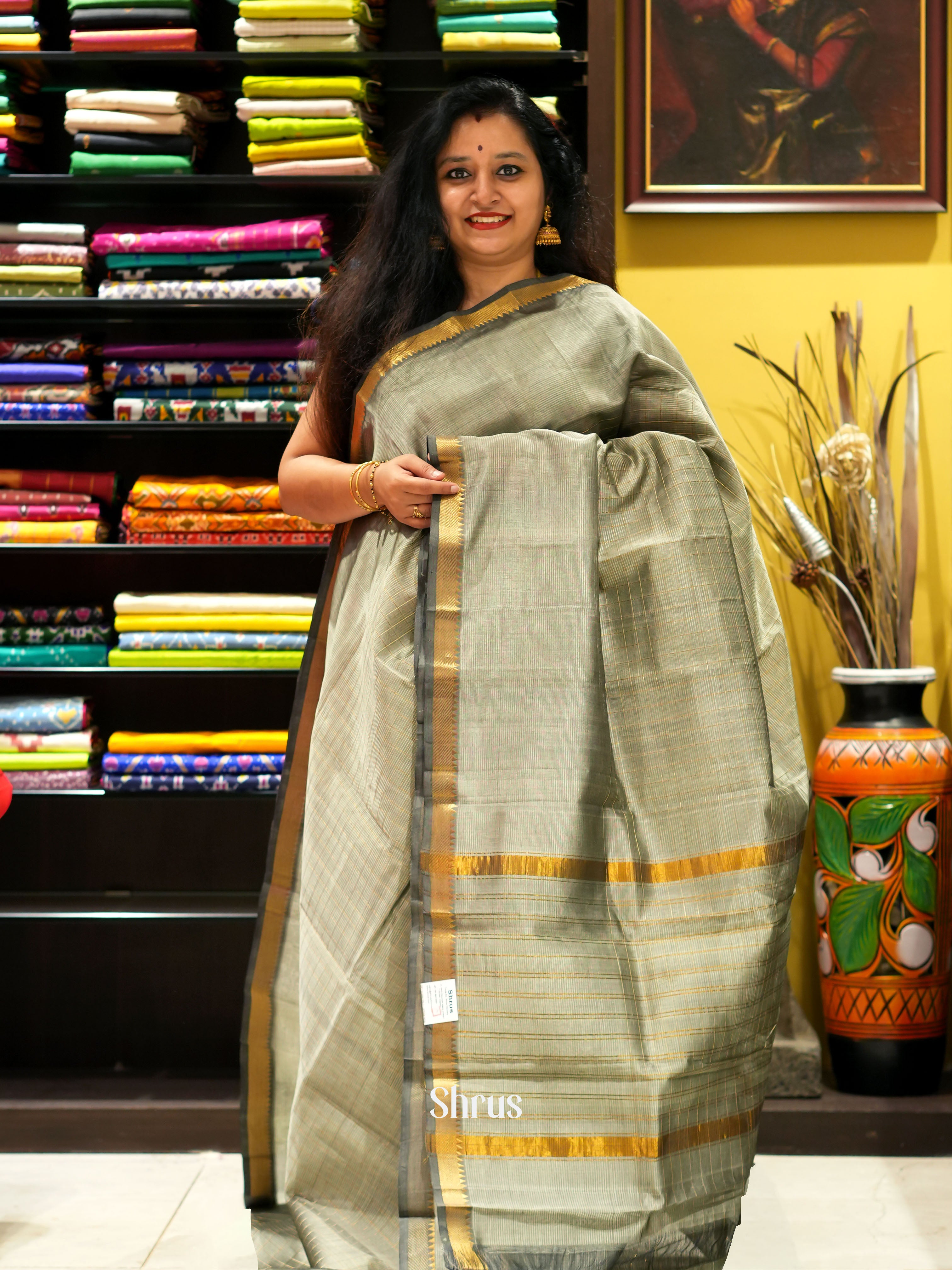 CGS18029 - Mangalagiri silkcotton saree - Shop on ShrusEternity.com