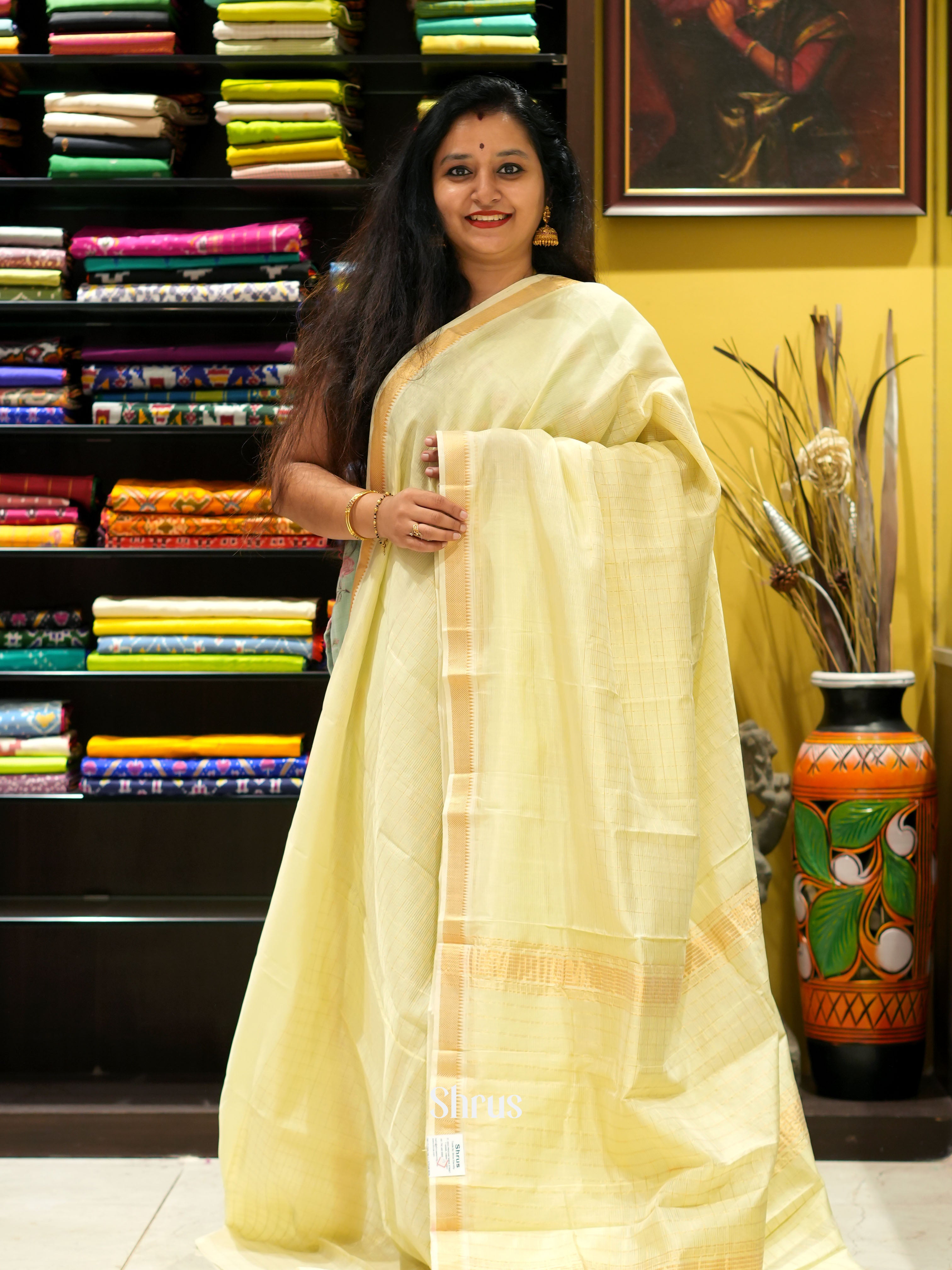 CGS18031 - Mangalagiri silkcotton saree - Shop on ShrusEternity.com