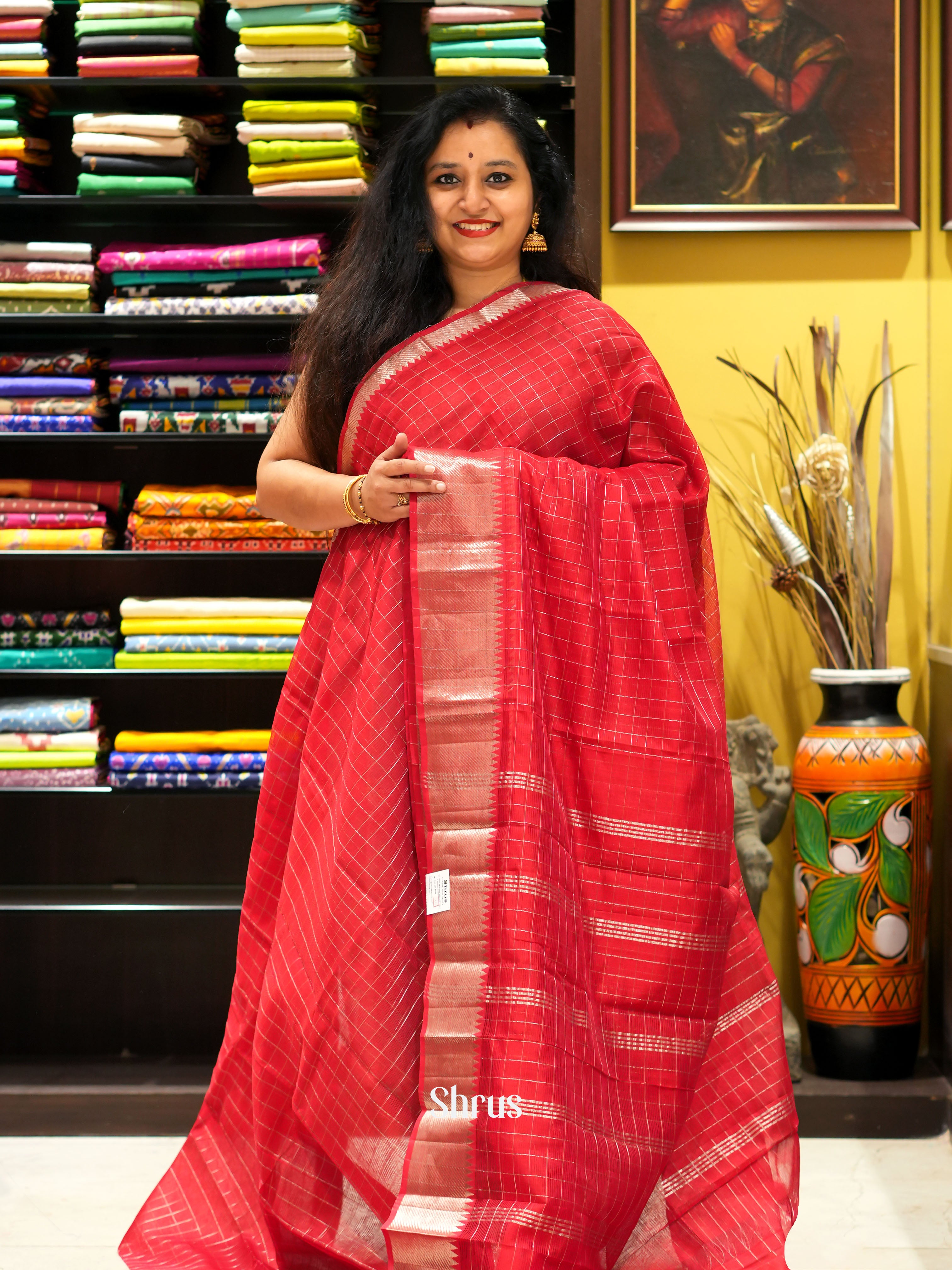 CGS18042 - Mangalagiri silkcotton saree - Shop on ShrusEternity.com