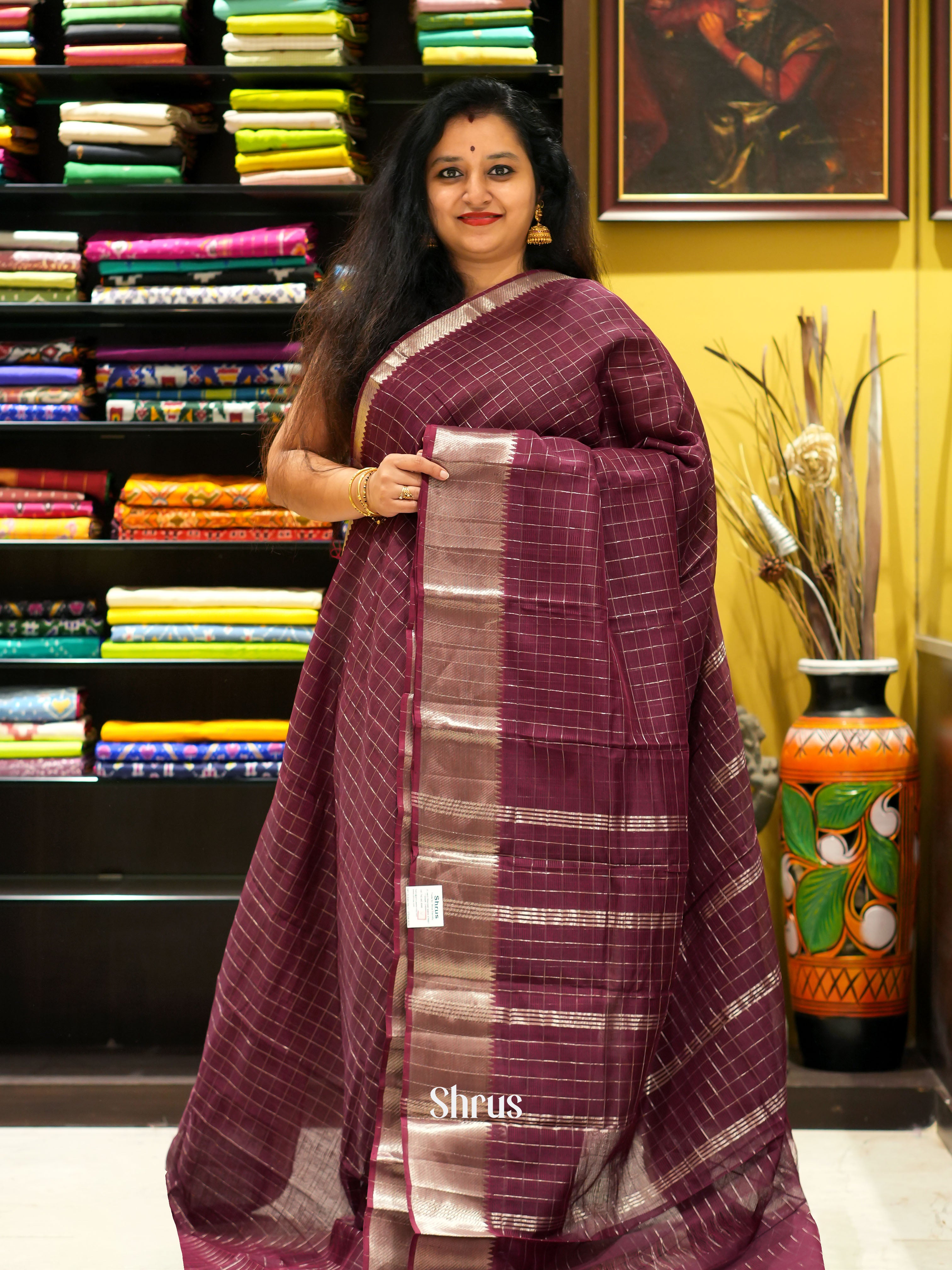 CGS18048 - Mangalagiri silkcotton saree - Shop on ShrusEternity.com