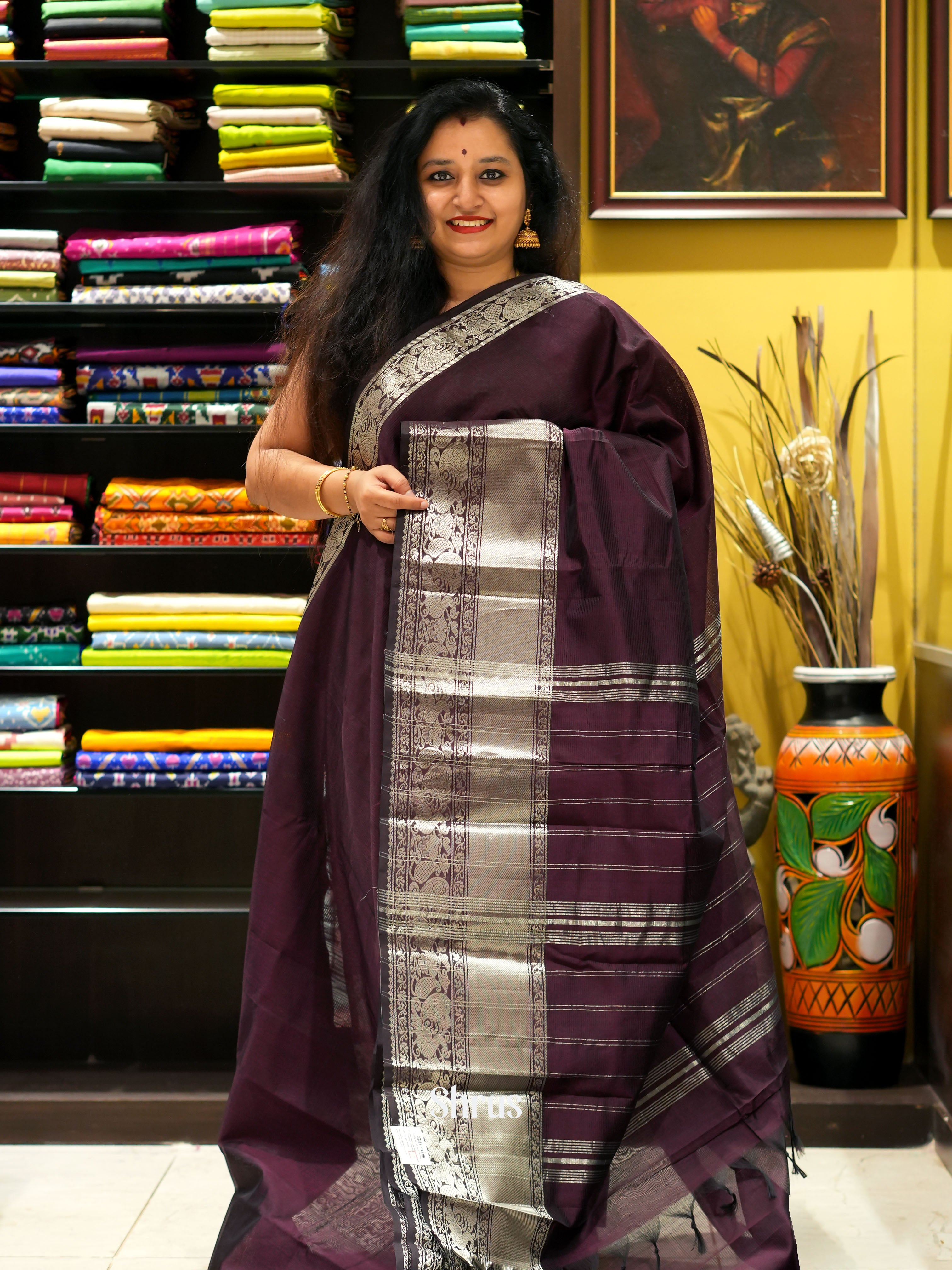 CGS18065 - Mangalagiri silkcotton saree - Shop on ShrusEternity.com