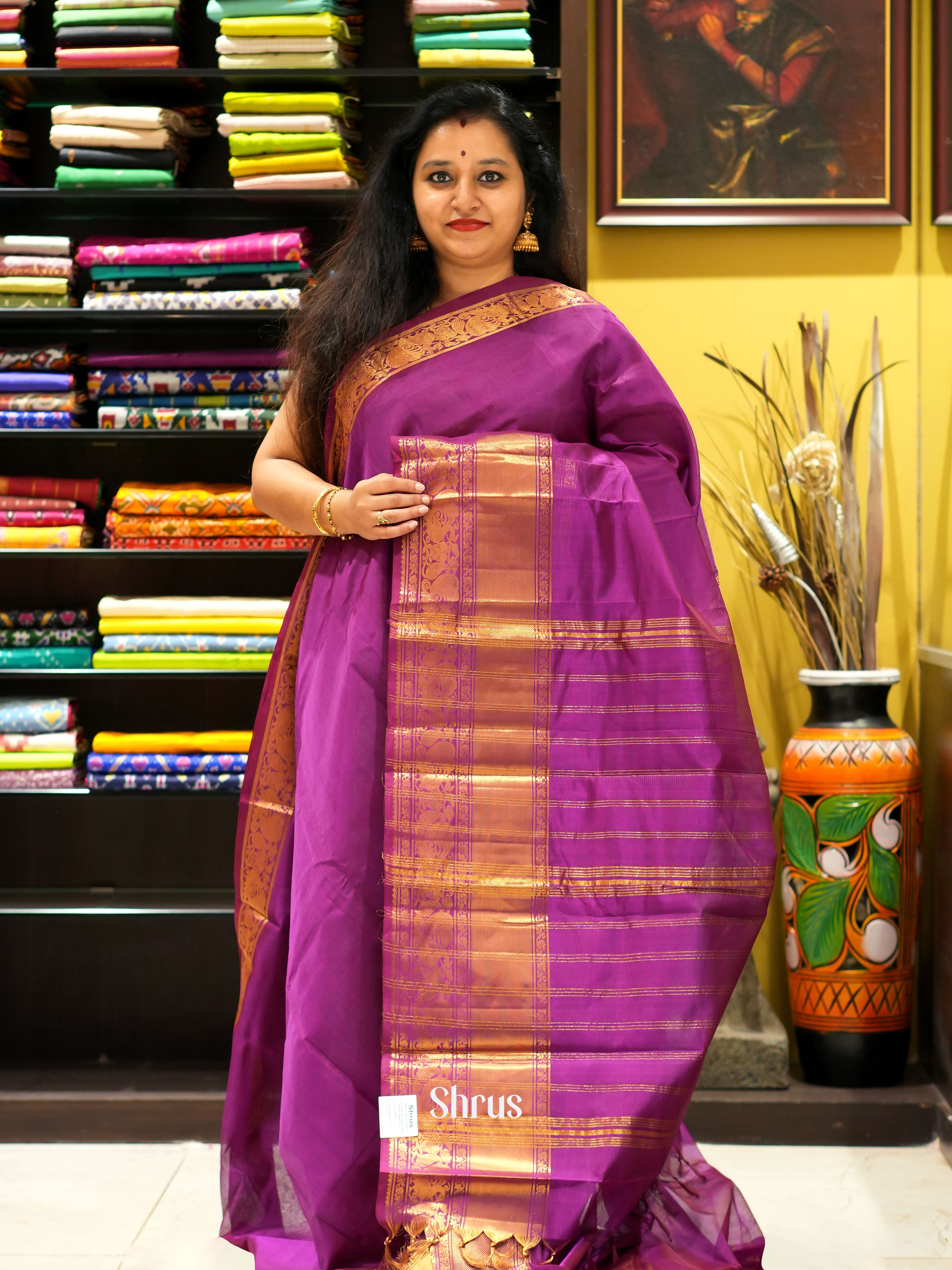 CGS18072 - Mangalagiri silkcotton saree - Shop on ShrusEternity.com