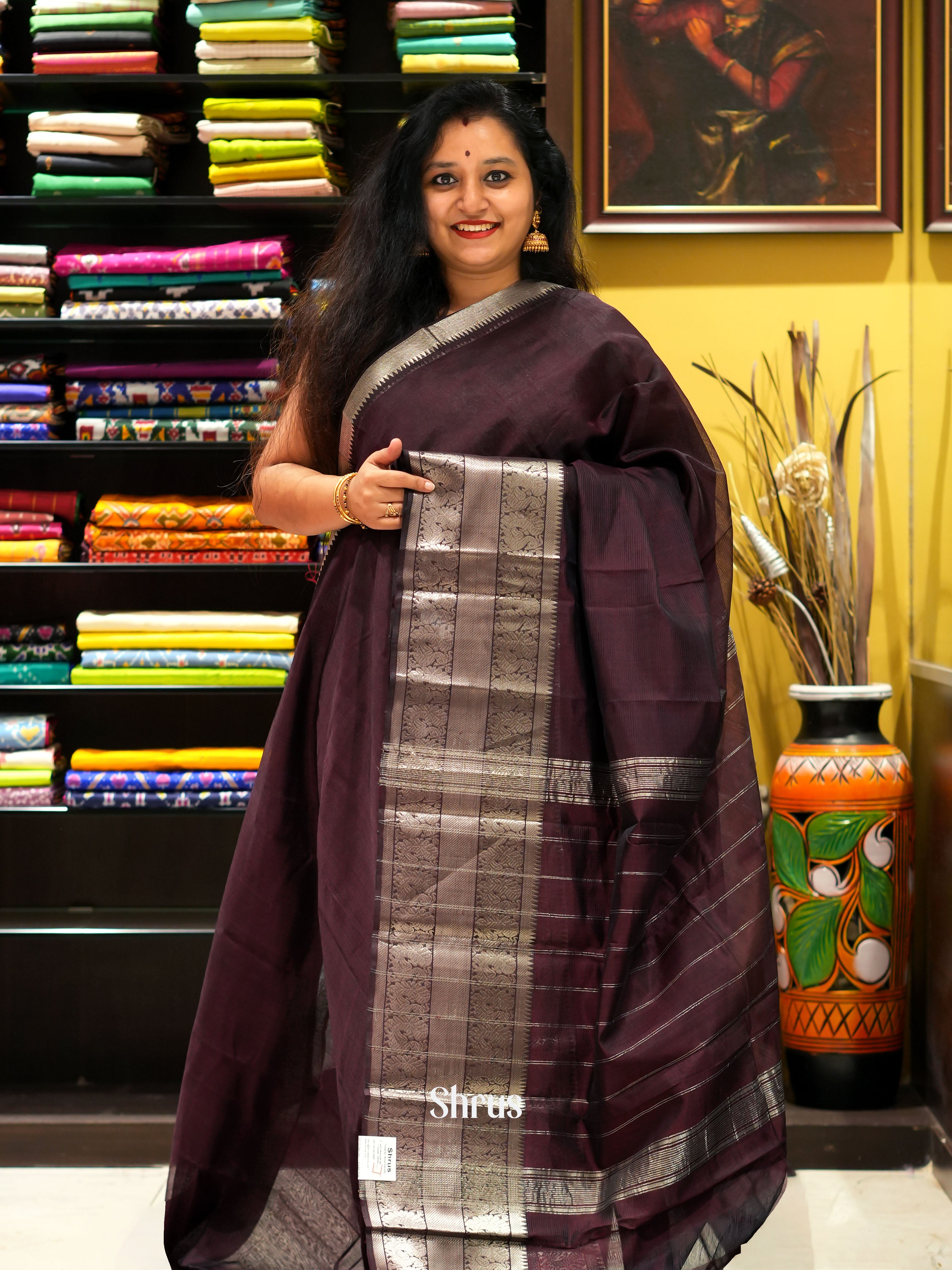 CGS18079 - Mangalagiri silkcotton saree - Shop on ShrusEternity.com