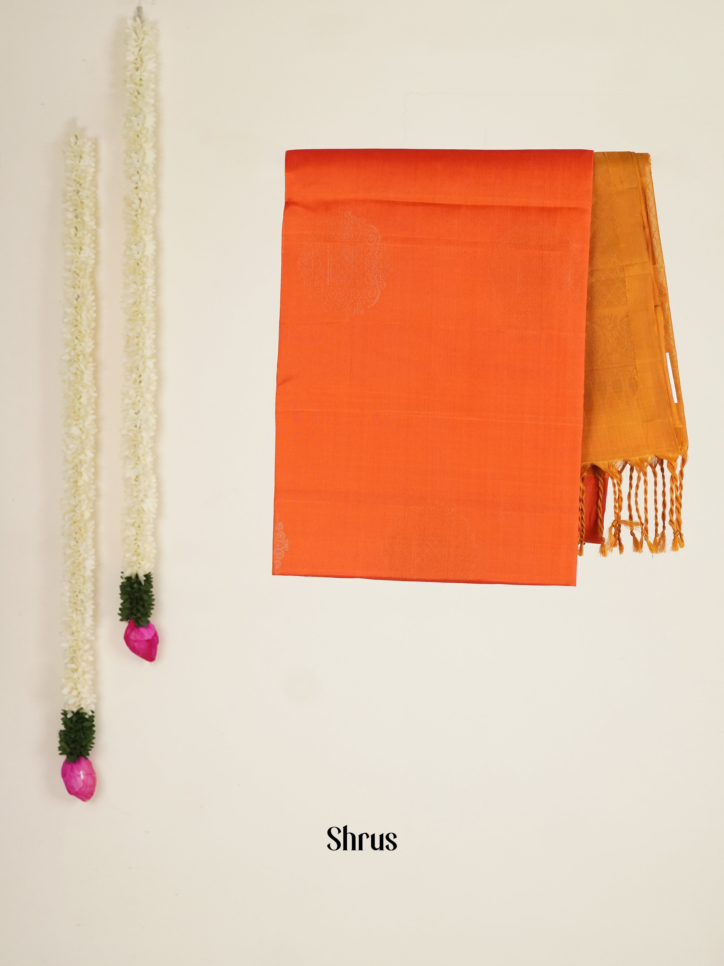 Orange & Mustard - Softsilk-halfpure Saree - Shop on ShrusEternity.com