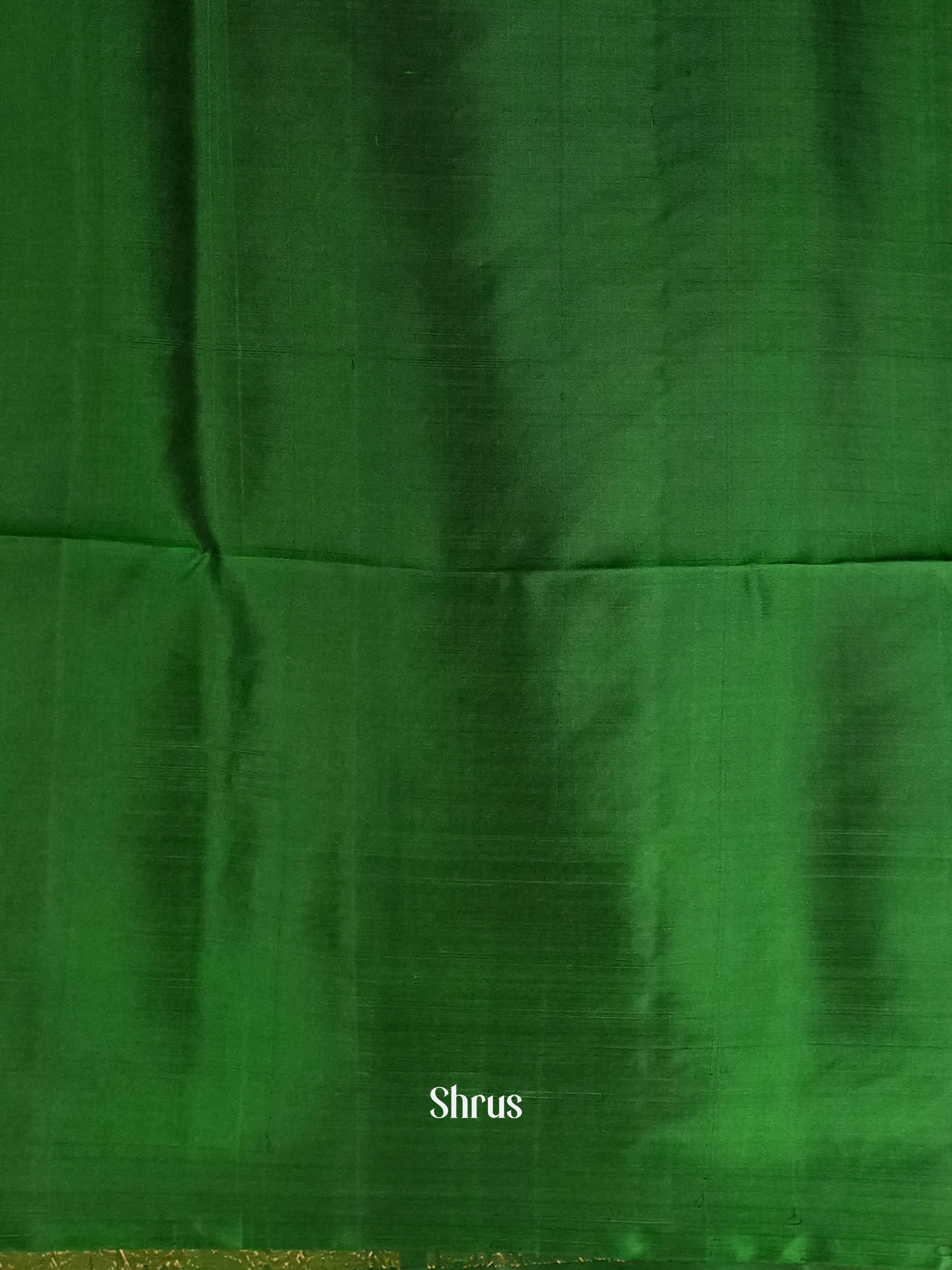 Dark Brown & Green - Softsilk-halfpure Saree - Shop on ShrusEternity.com