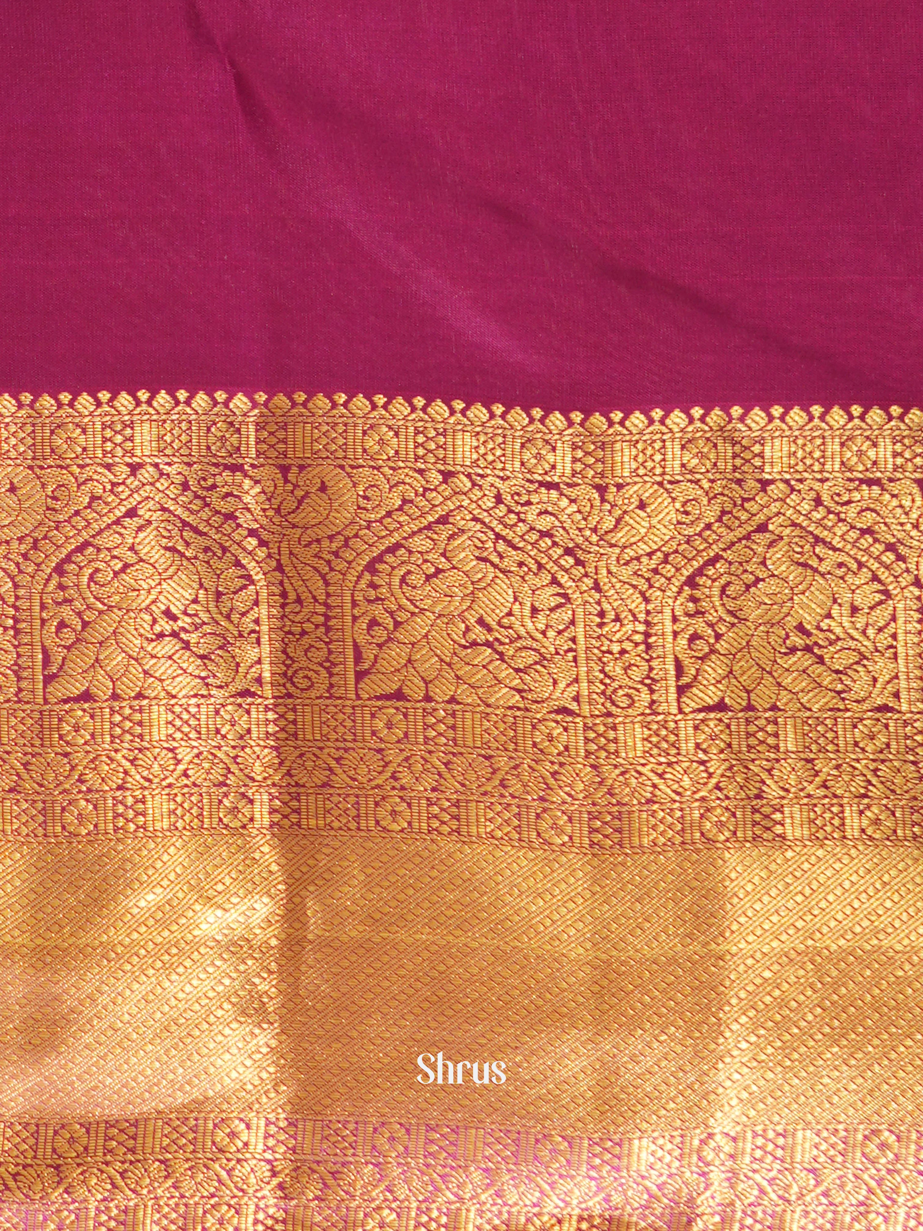 Grey & Majenta - Kanchipuram-halfpure Saree - Shop on ShrusEternity.com