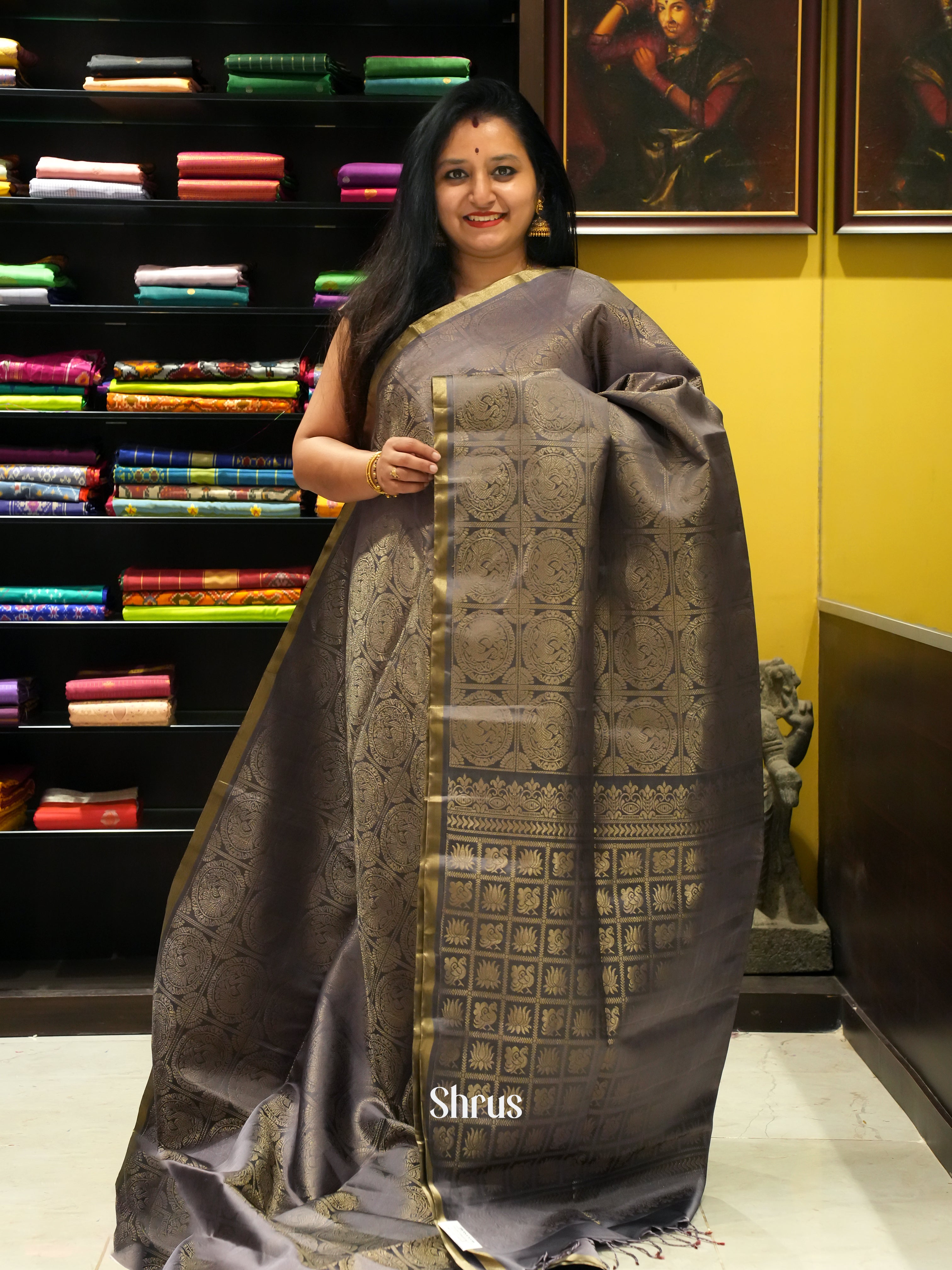 Black(Single Tone) - Soft Silk Saree - Shop on ShrusEternity.com